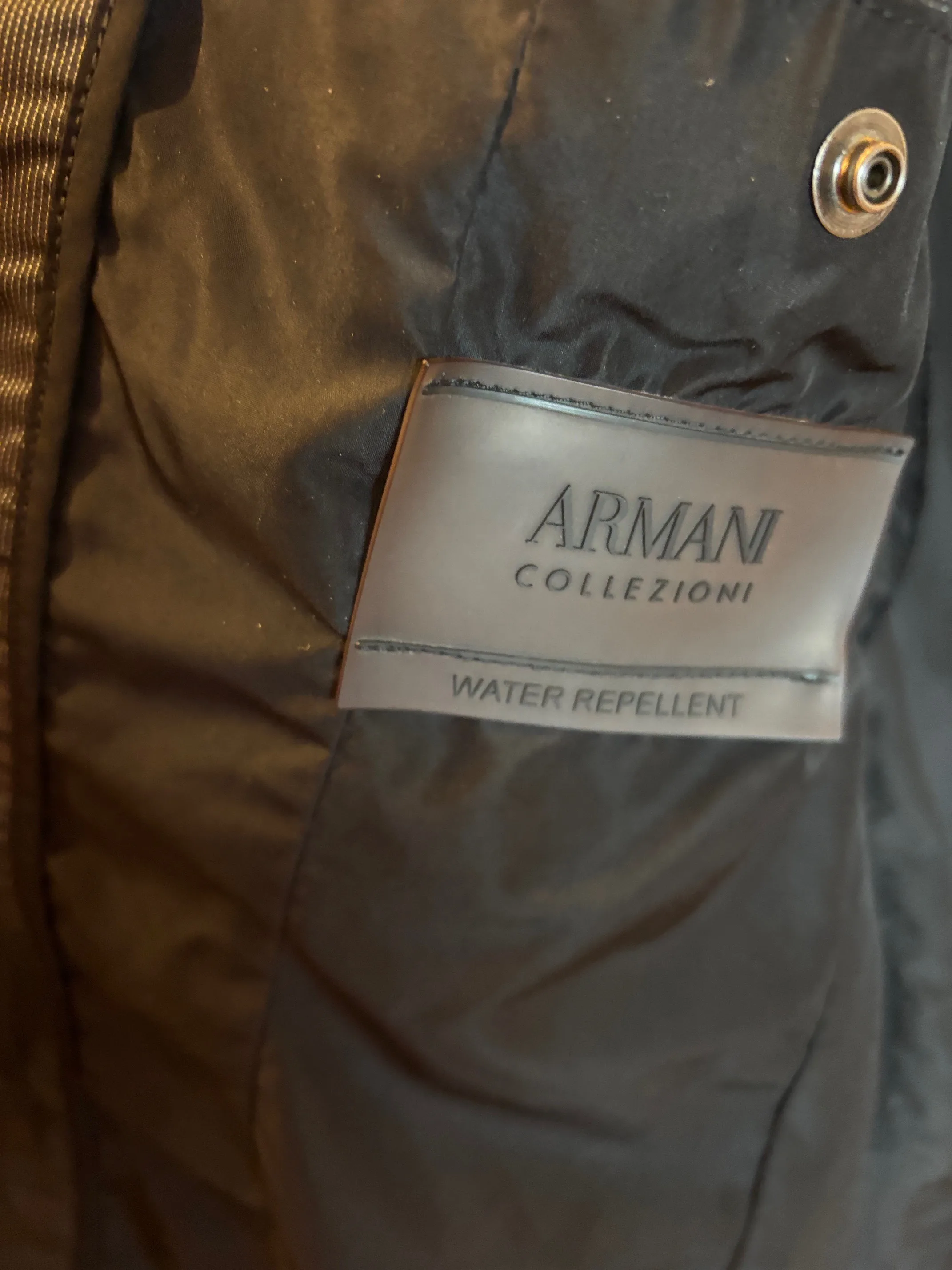 ARMANI COLLEZIONI Dark Grey Men's Windbreaker in size 46L (US) image indicator(2)