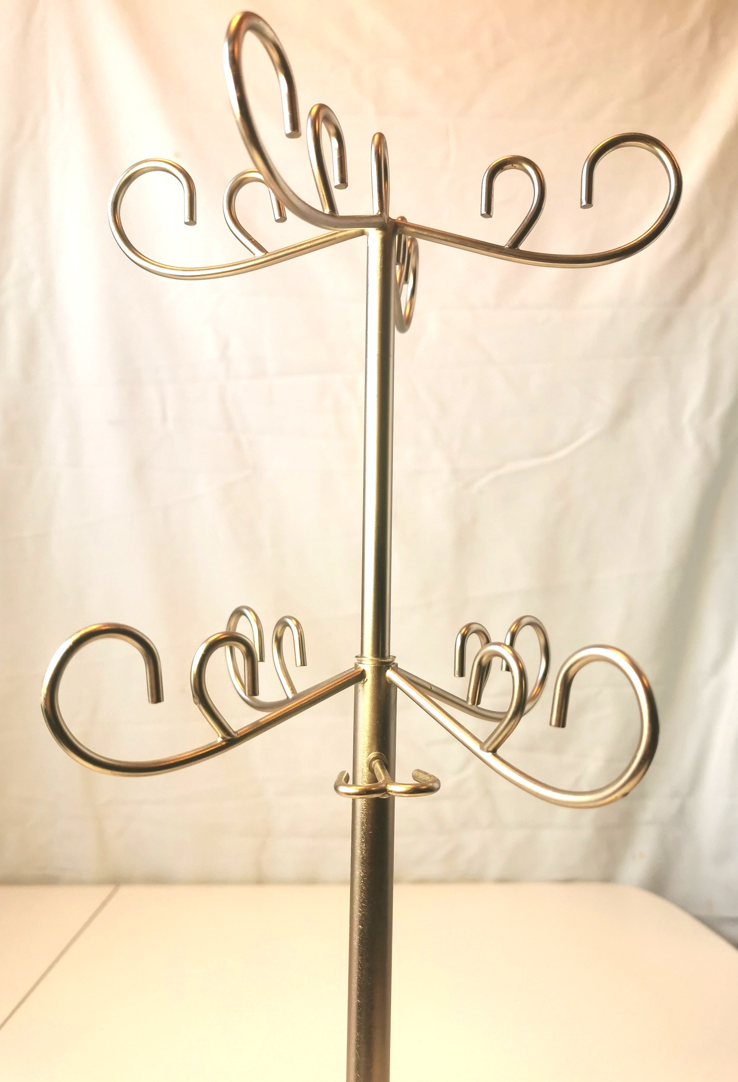 Silver-Tone Metal Jewelry Display Tree, 19″, Multi-Hook Organize - photo 3