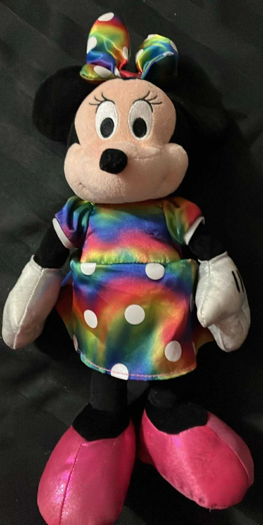 Ty Beanie Sparkle Disney Minnie Mouse Rainbow Polka Dress - 14"