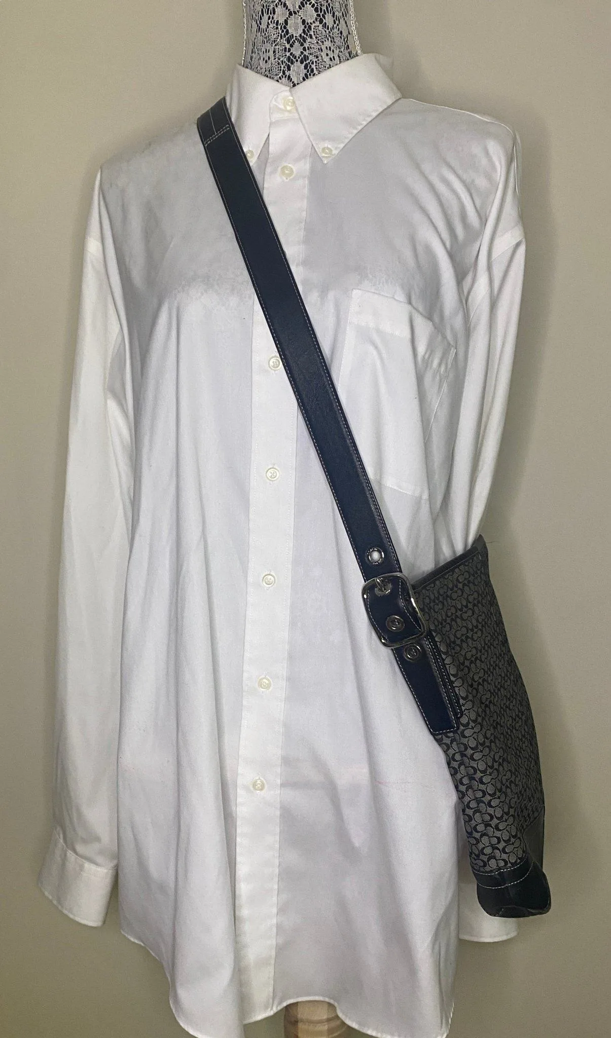 Coach Signature Jacquard Black Gray Crossbody Purse F065-F10416 image indicator(4)