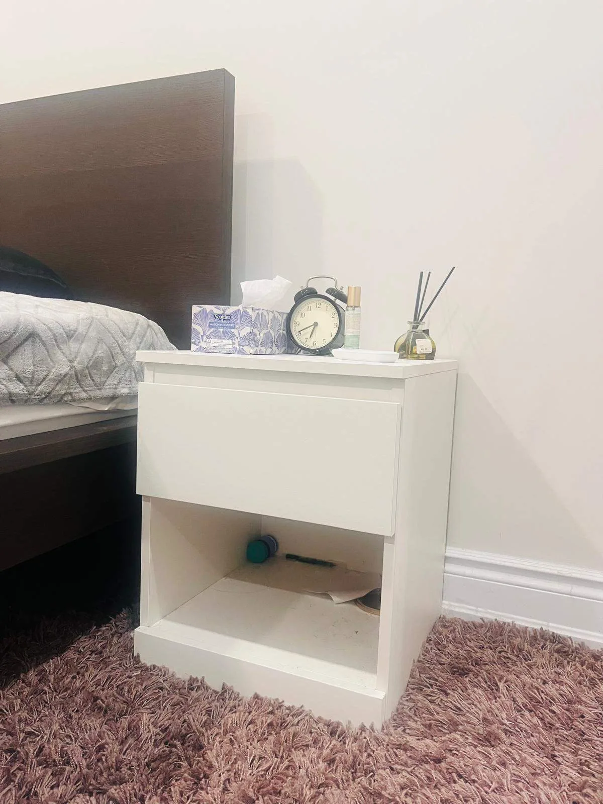 White Nightstand / Bedside Table – Great Condition
