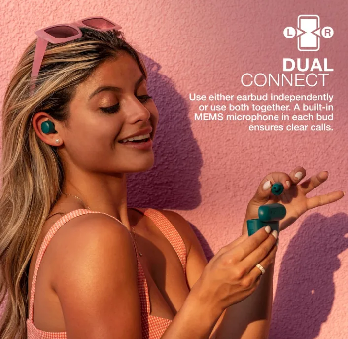JLab Go Air Pop – Teal Bluetooth Earbuds, Dual Connect image indicator(5)