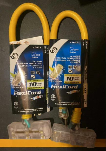 FlexiCord 2 Feet Outdoor Three- Way Power Cord 10 Gauge thumbnail