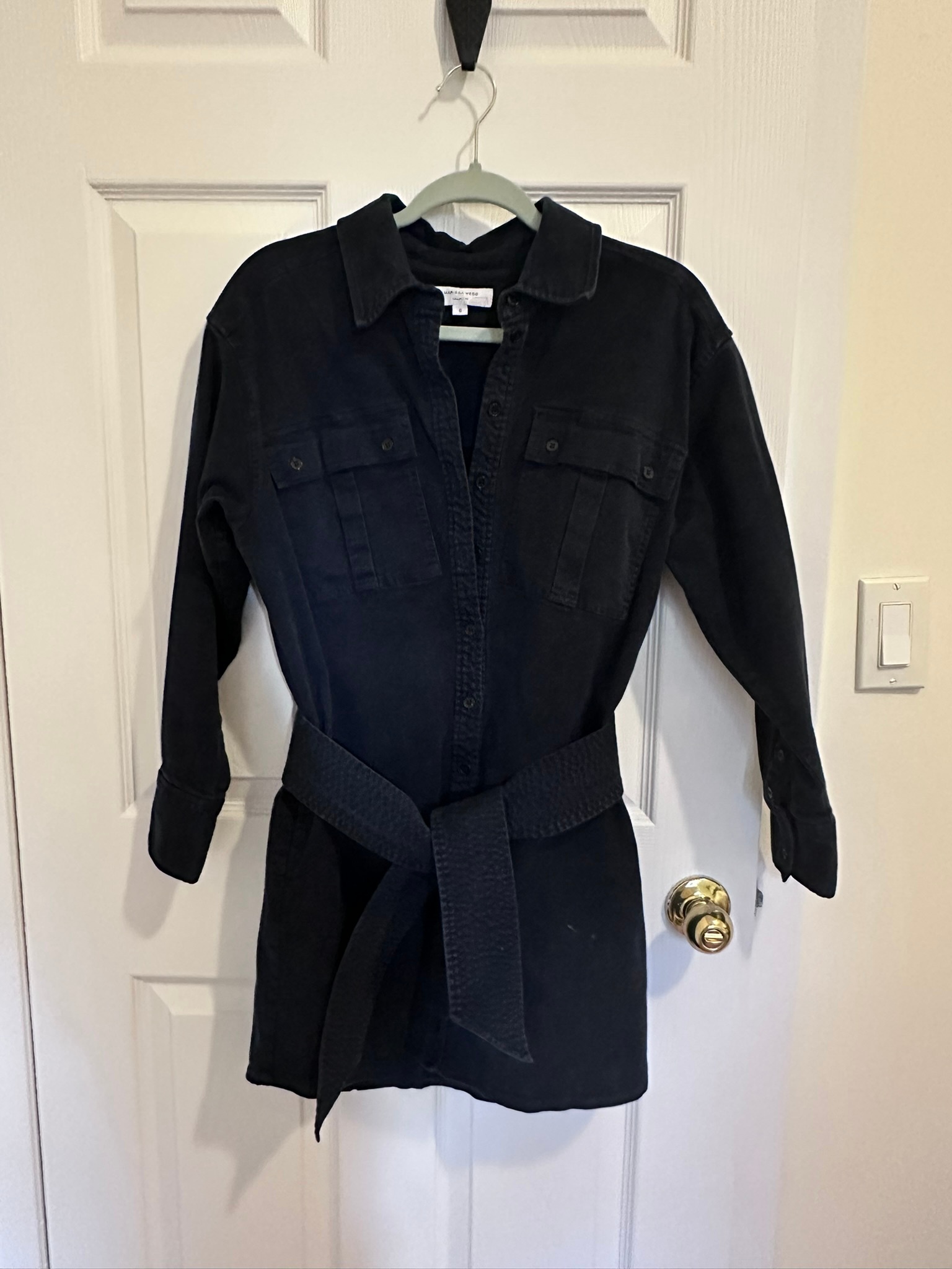 Marissa Webb Belted Utility Shirt Dress - Navy