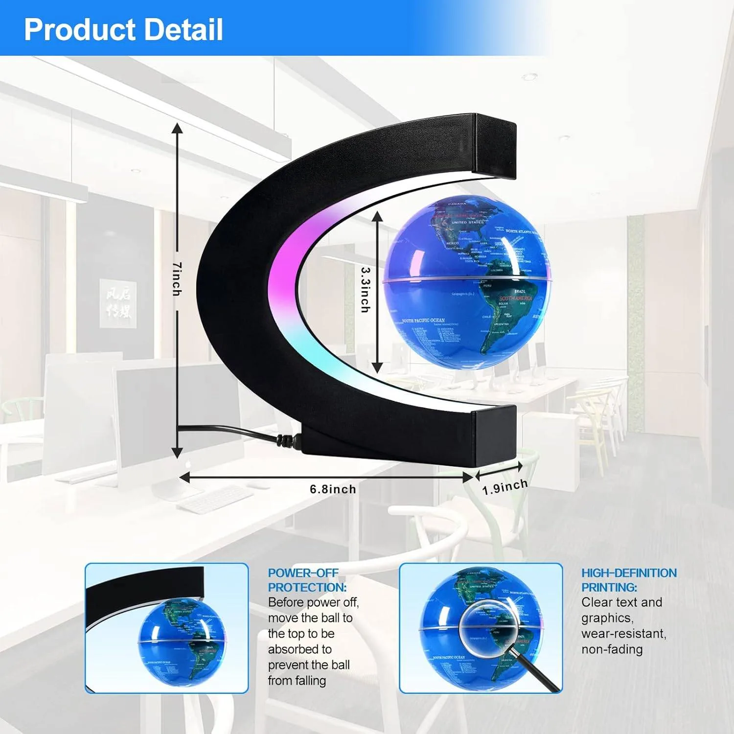 Magnetic Levitation Floating Globe image indicator(2)