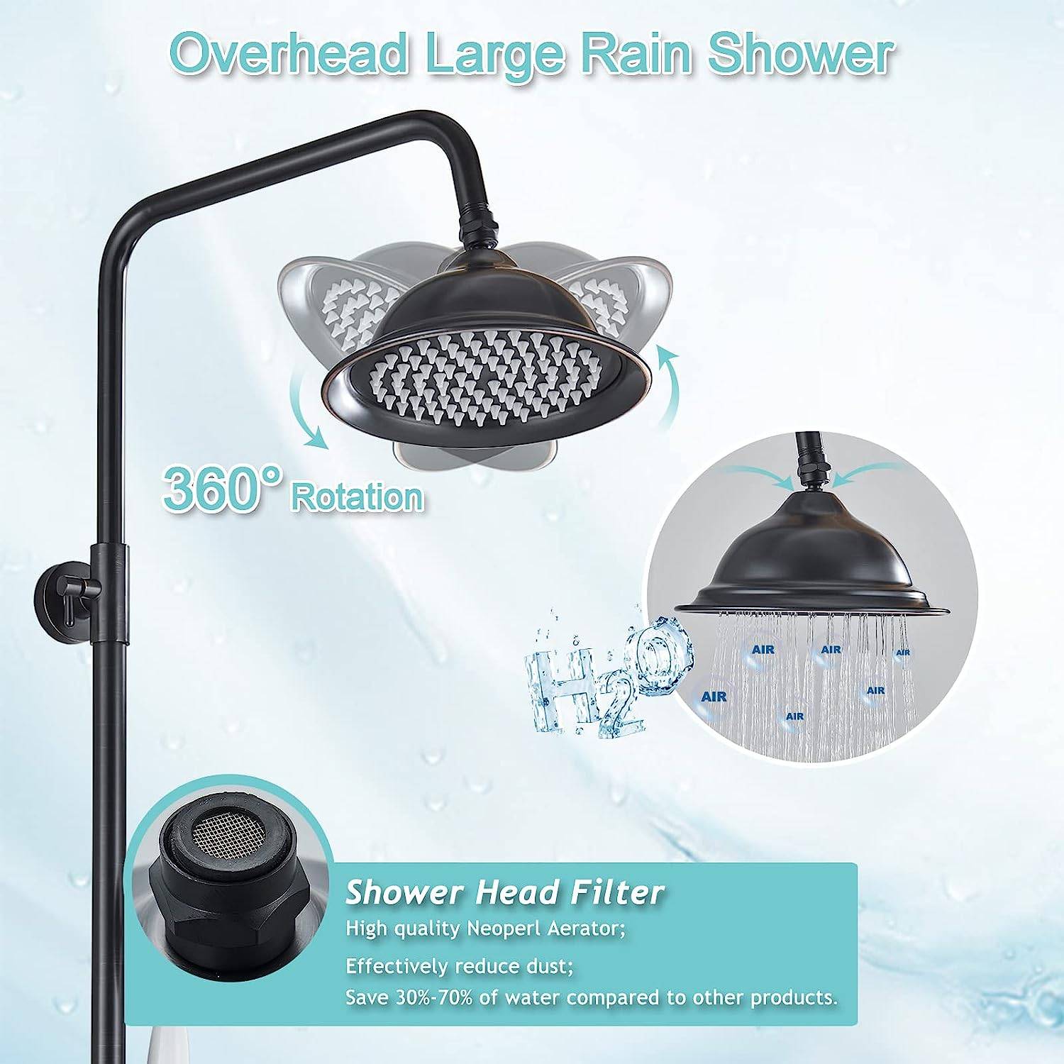 Rain Shower Head Set with Handheld Spray - photo 3