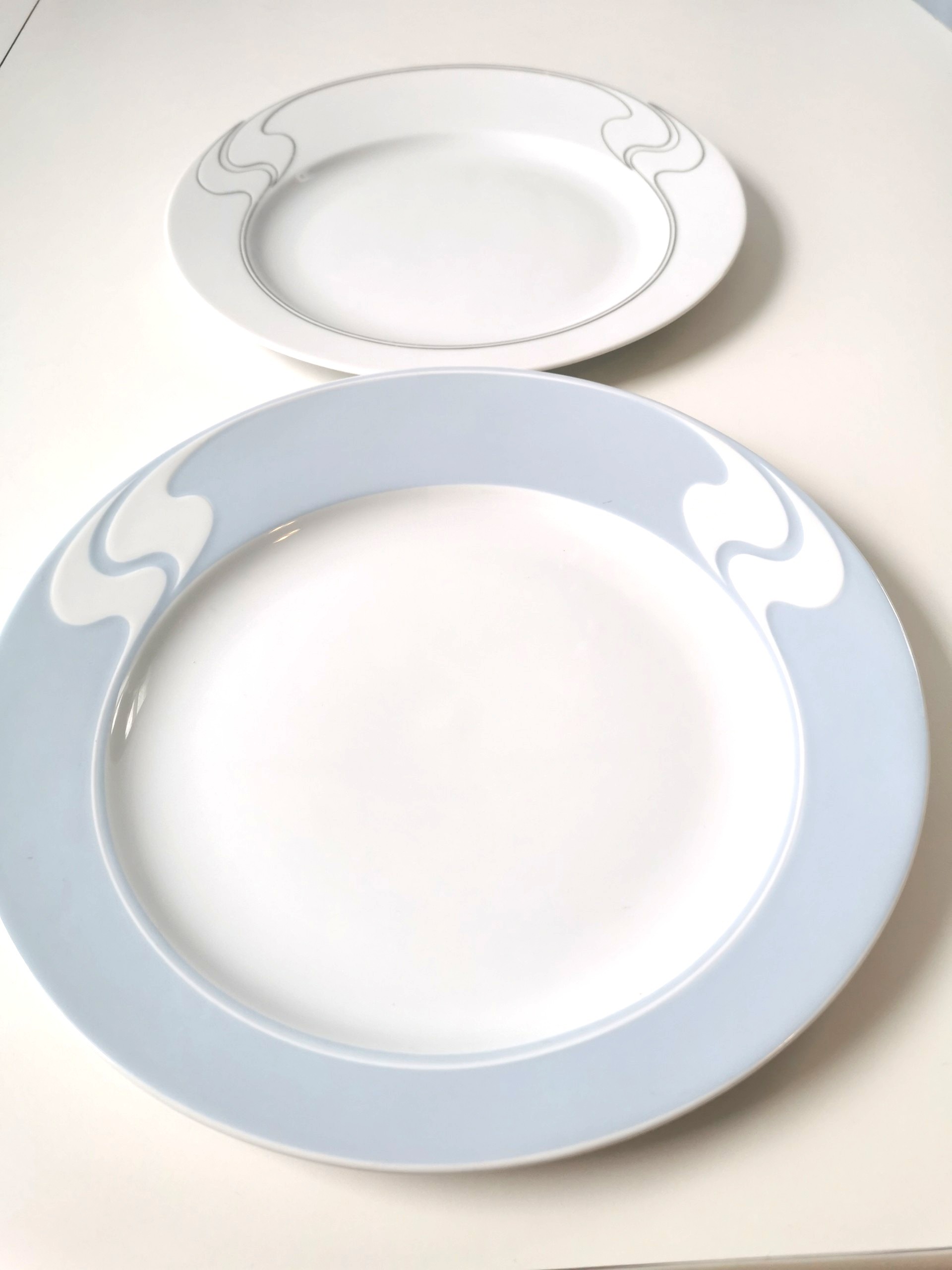 60s Rosenthal Asimmetria Plates Tapio Wirkkala Blue White