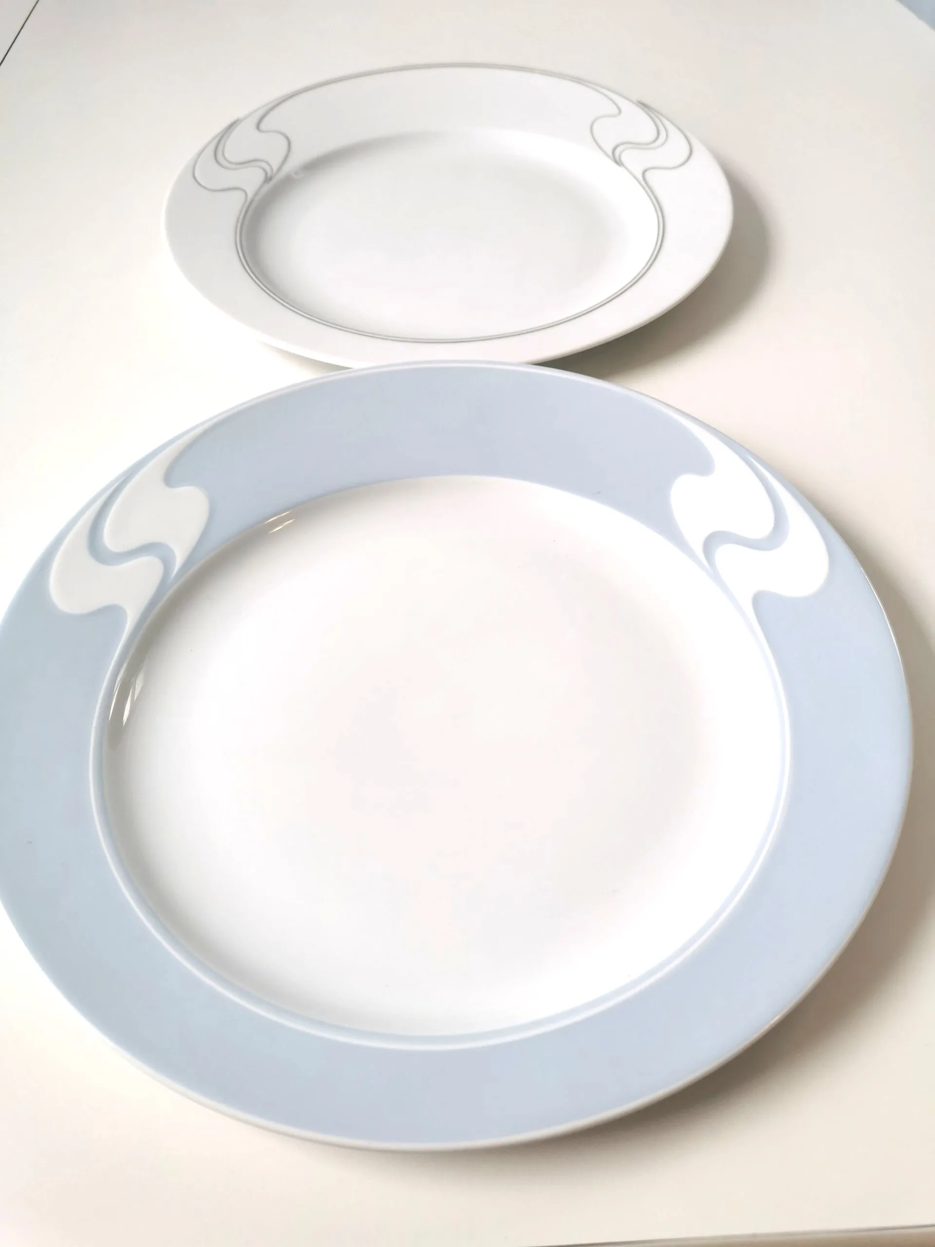 60s Rosenthal Asimmetria Plates Tapio Wirkkala Blue White