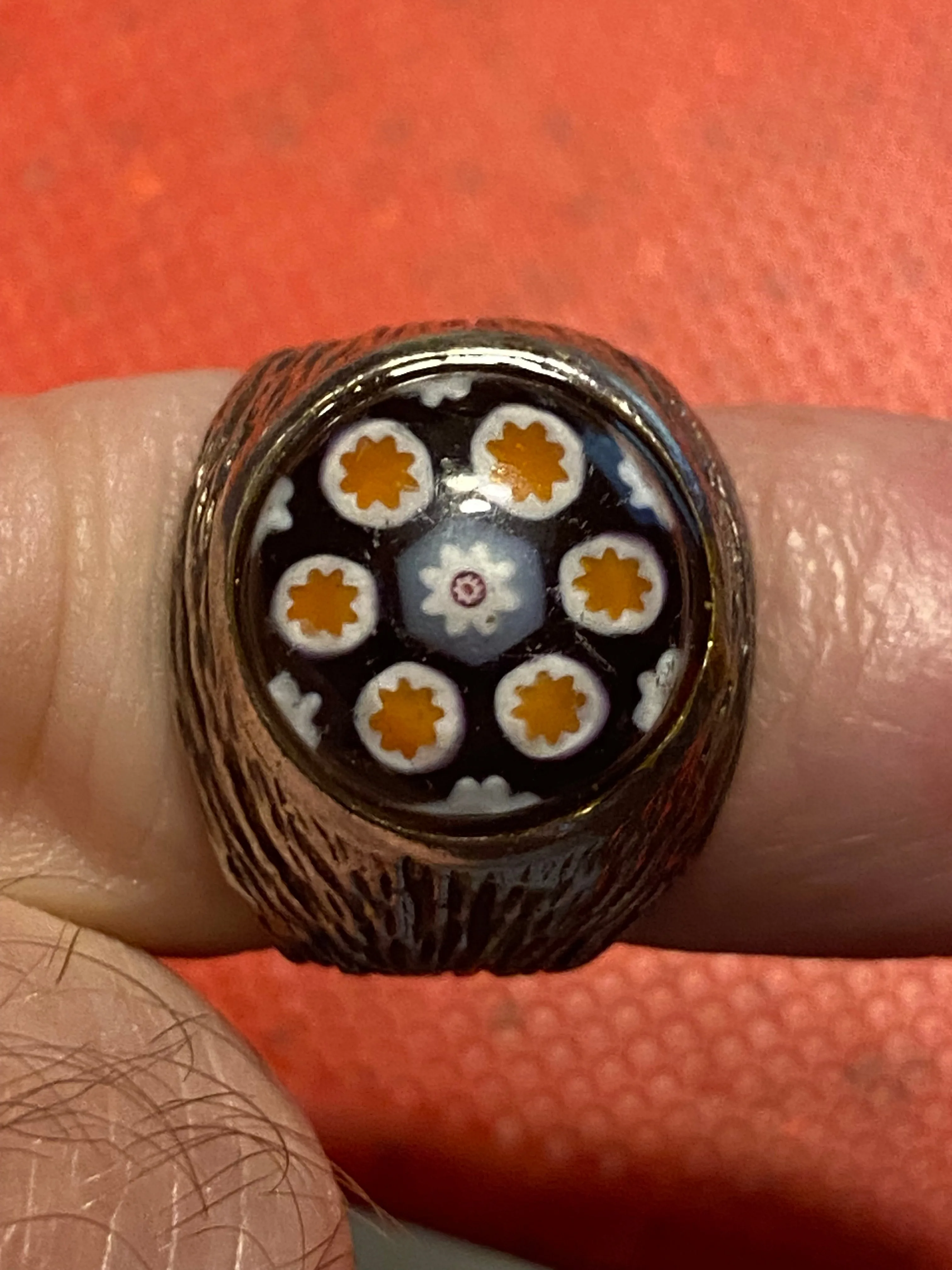 Vintage Millefiori Glass Ring