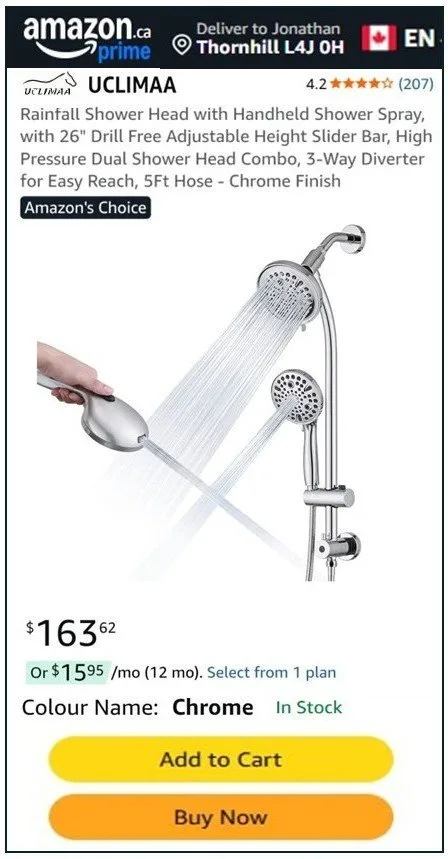 High Pressure Chrome Dual Shower Head with Slider Bar & 5ft Hose image indicator(2)