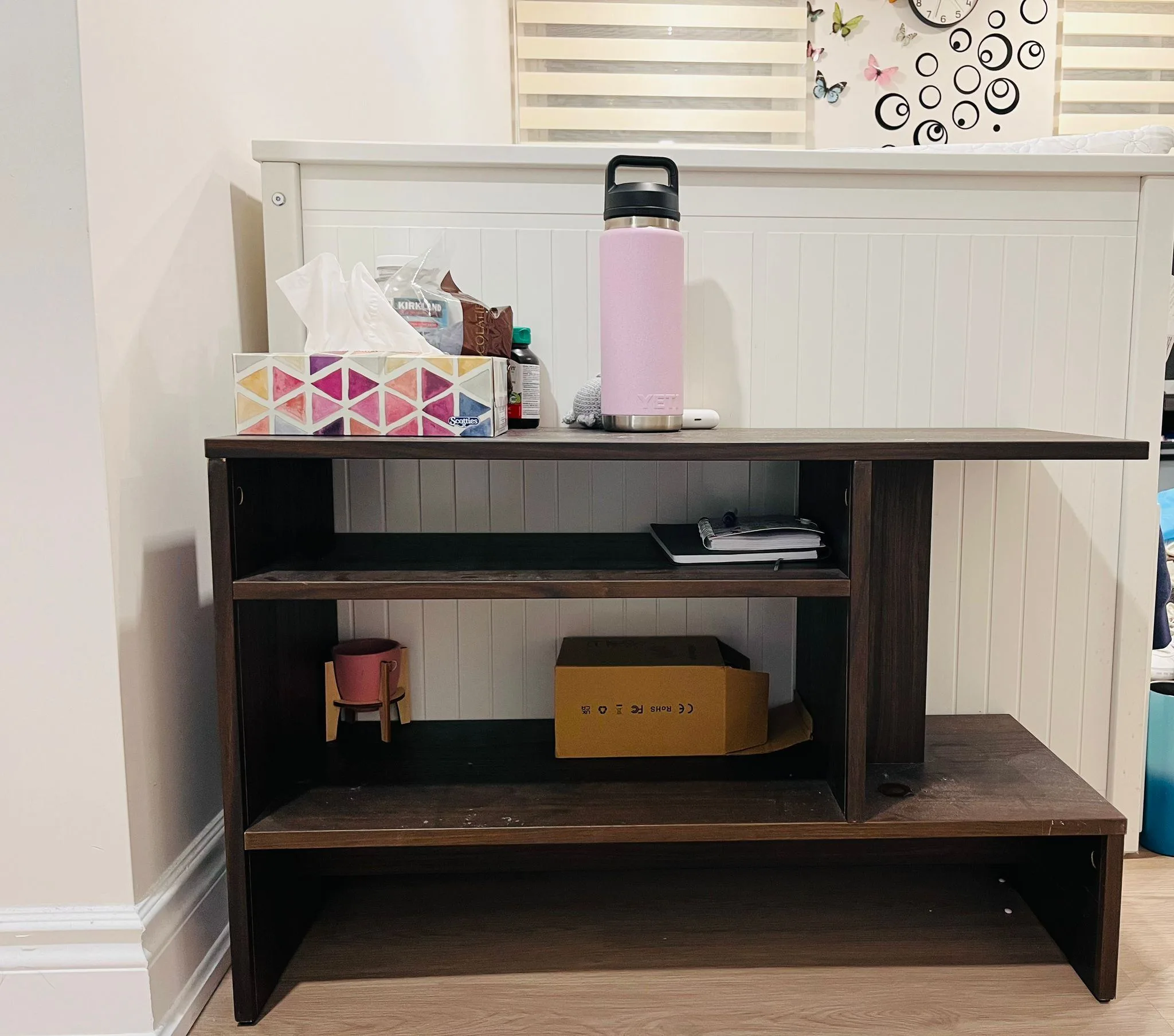 Dark Wood Side Table/ Multi-Purpose Shelf – Good Condition