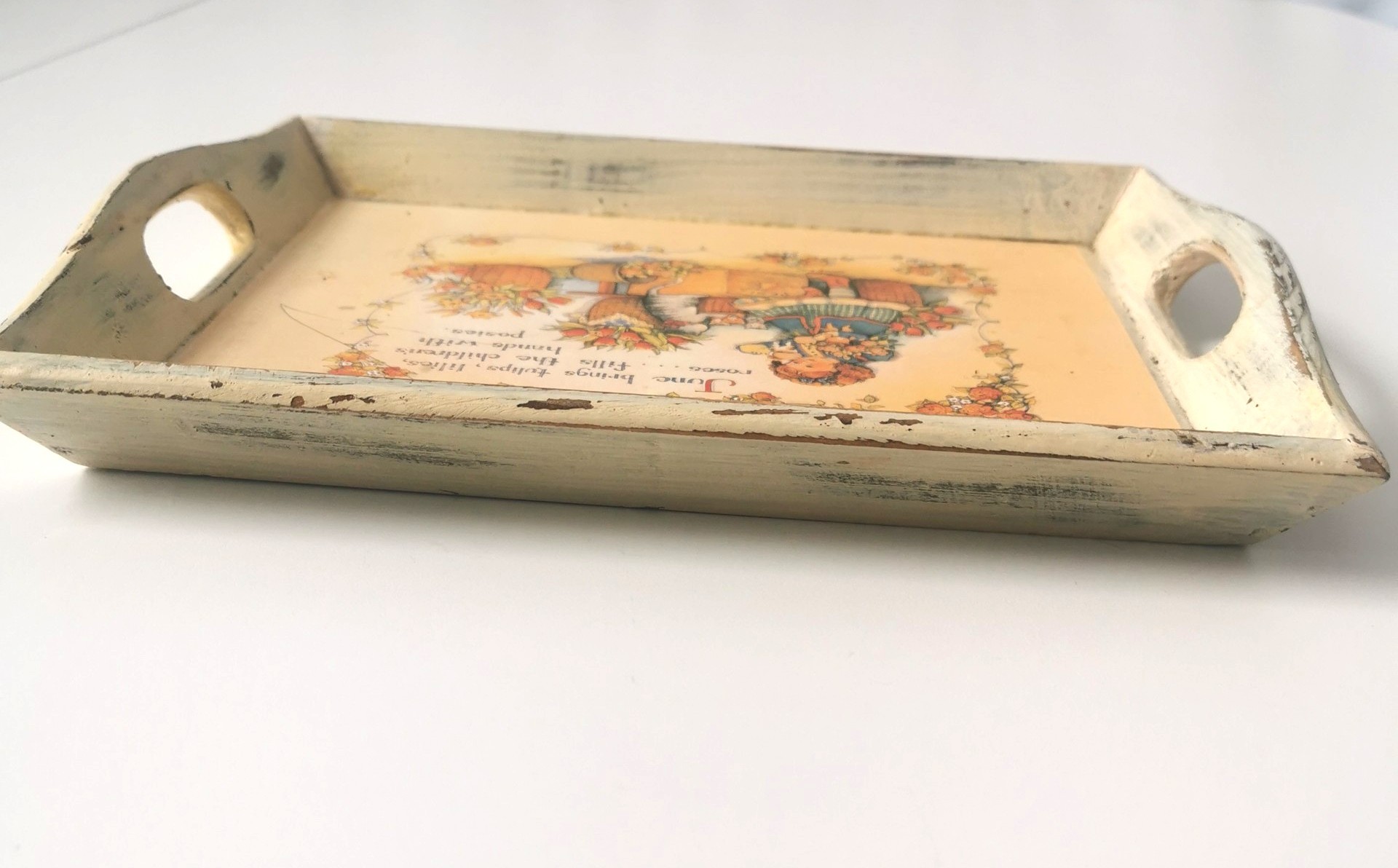 Rare Vintage Picture Wood Serving Tray - photo 4
