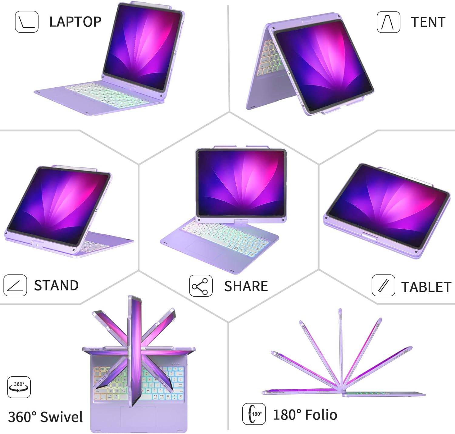 iPad Pro Keyboard Case - Lavender - photo 3
