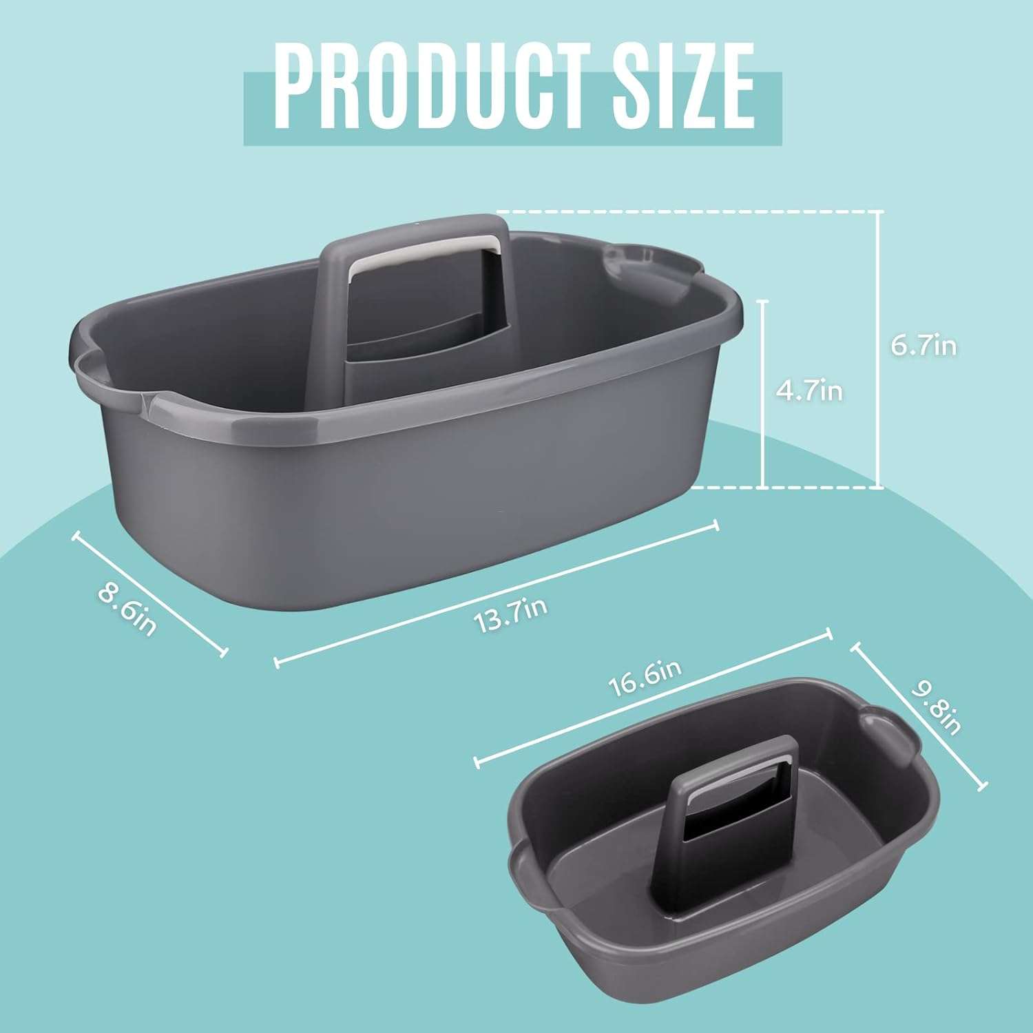 Cleaning Supplies Caddy – Large Plastic Organizer with Handle - photo 3