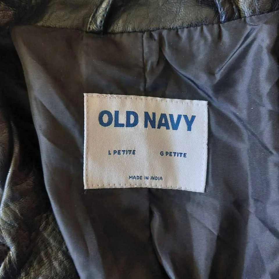 Old Navy Women's Faux Leather Moto Jacket Size L Petite image indicator(6)