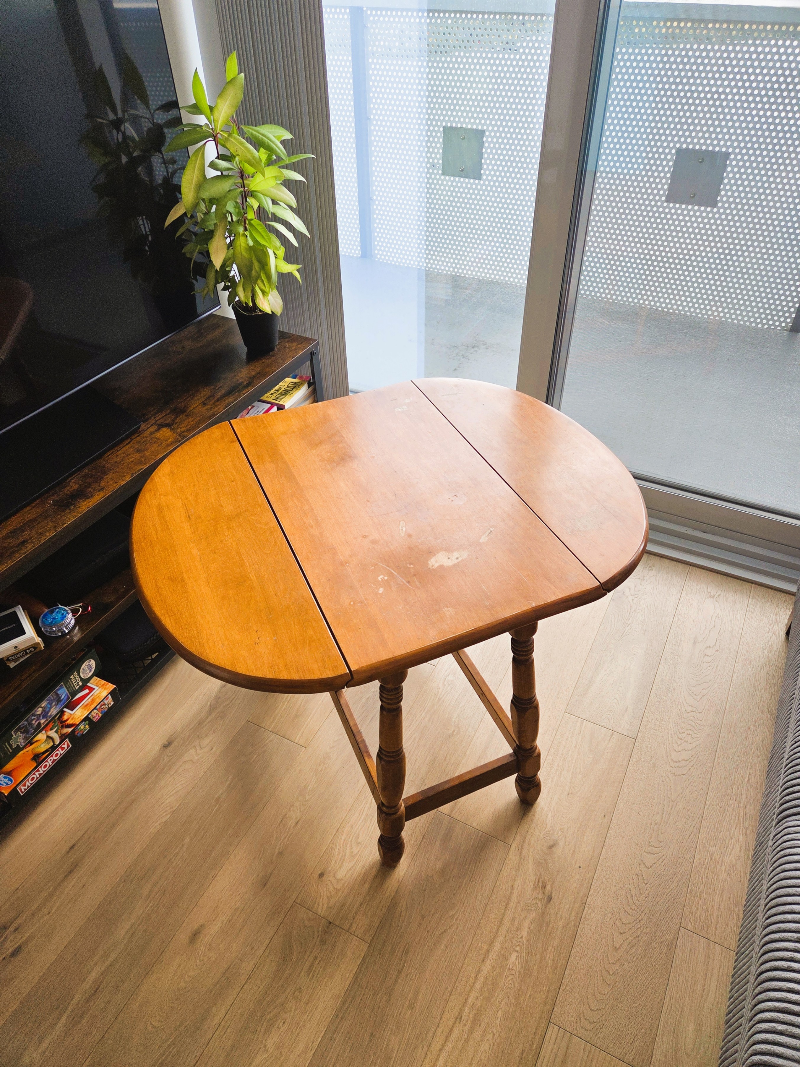 Antique folding wooden side table - photo 2