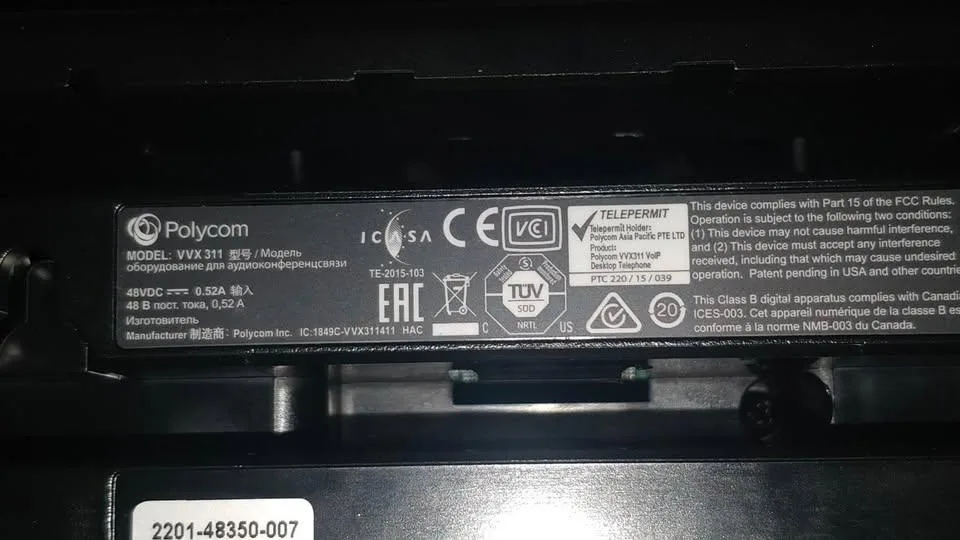 Polycom model VVX311 ip phone image indicator(2)