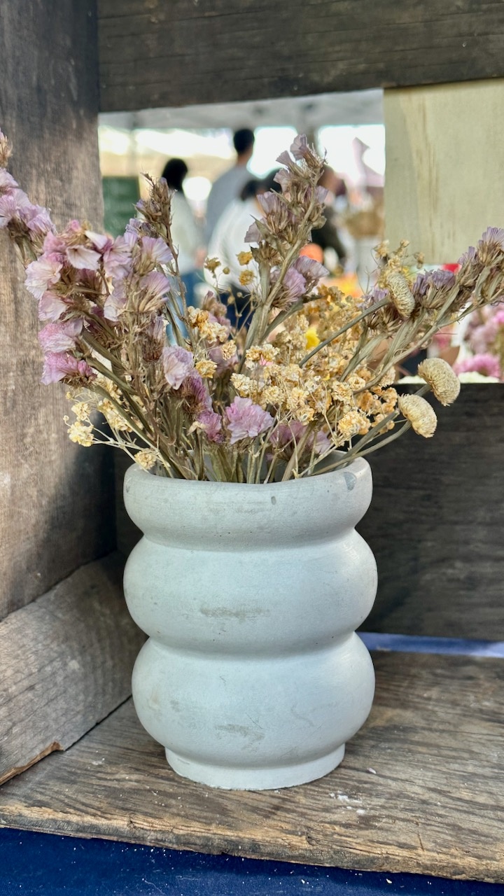 Bubble Vase with Dried Flowers