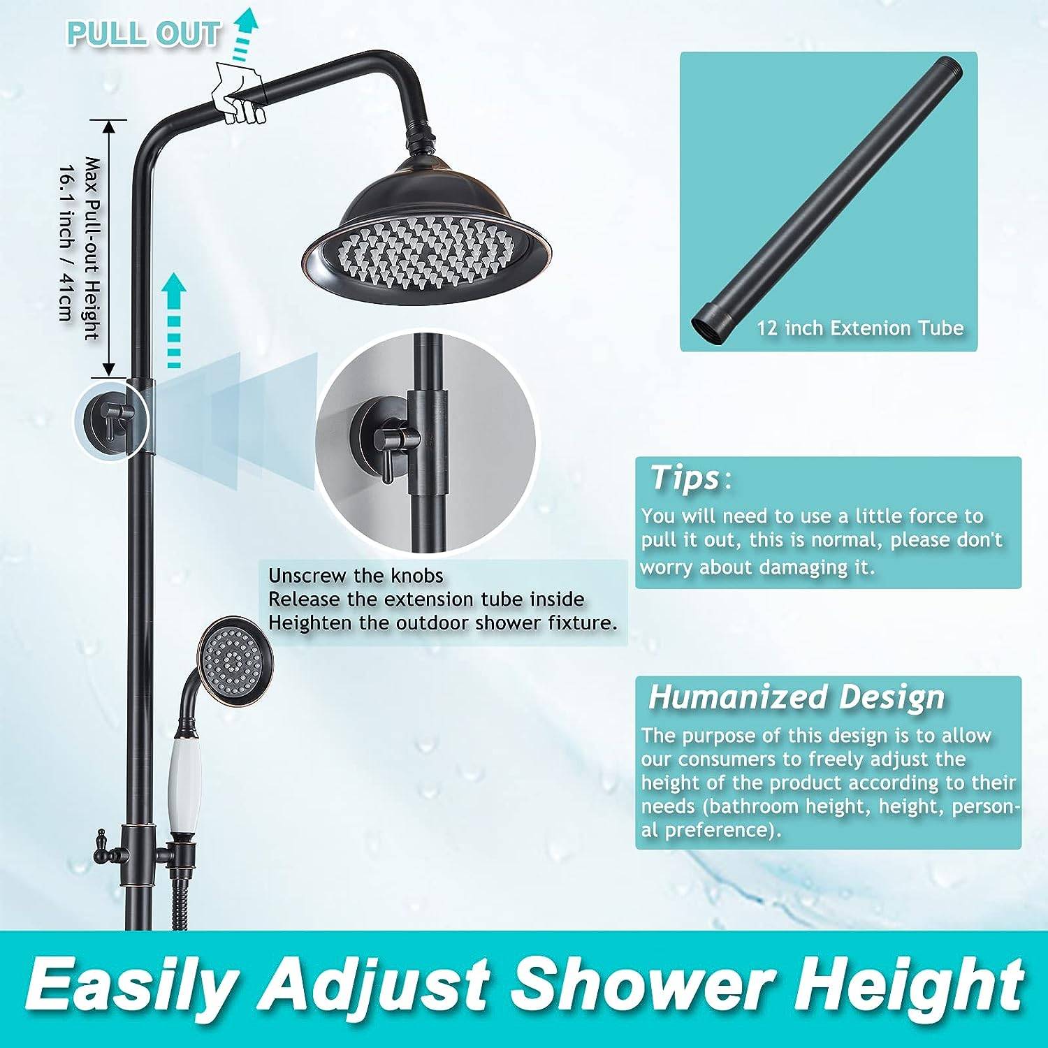 Rain Shower Head Set with Handheld Spray - photo 4