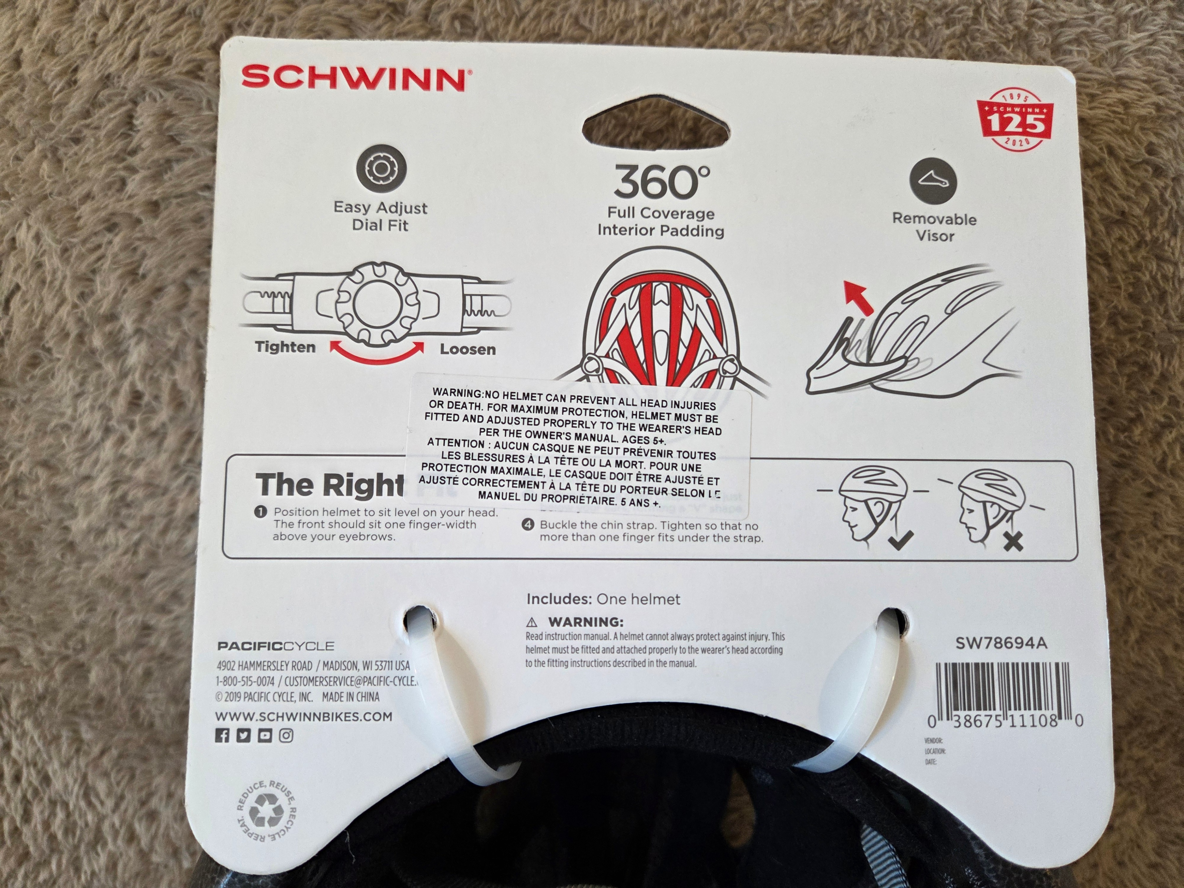 Schwinn Thrasher Adult Helmet – Black/Coral, New - photo 4