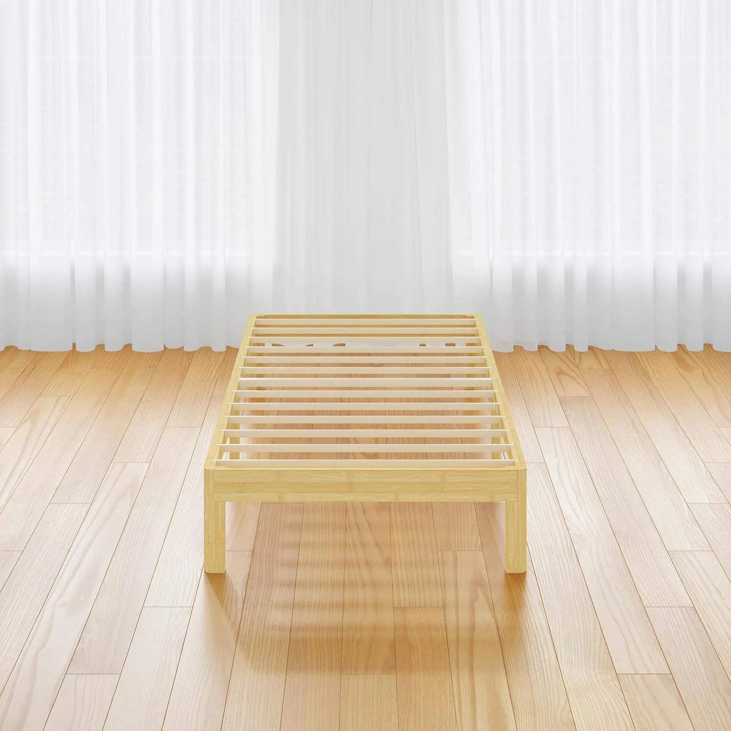 New Bamboo Wooden Twin Bed Frame