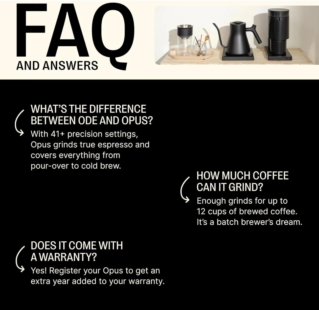 Fellow Opus e-Burr Coffee Grinder All Purpose 41 Settings NEW image indicator(2)