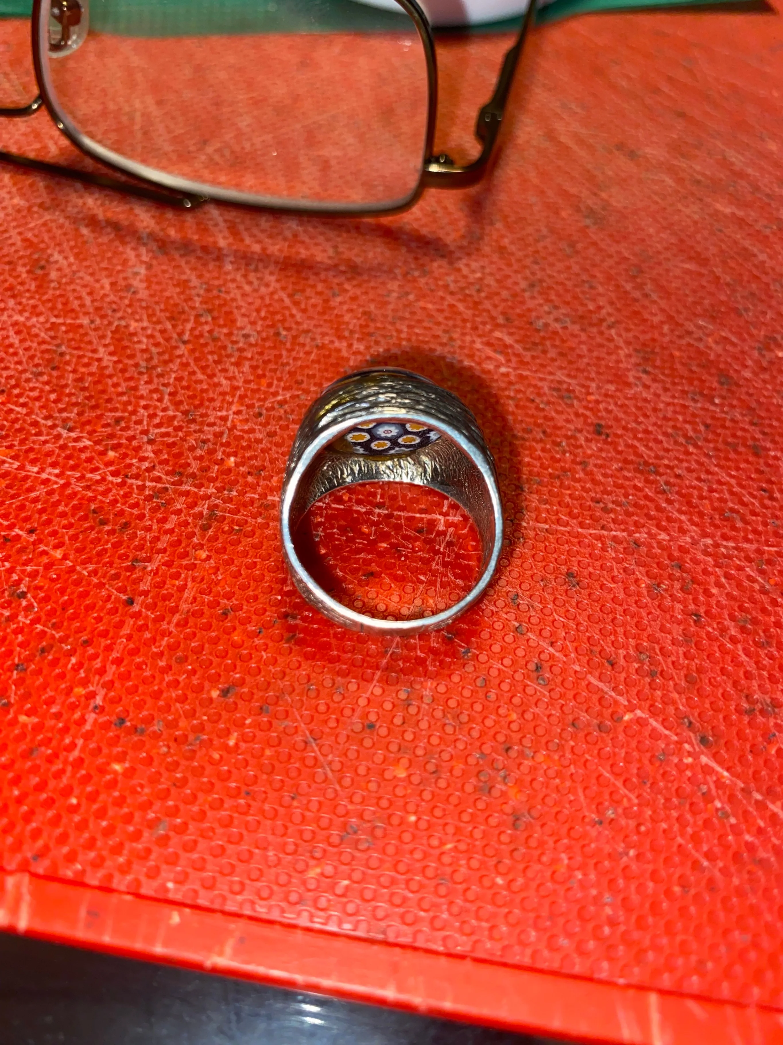 Vintage Millefiori Glass Ring image indicator(4)