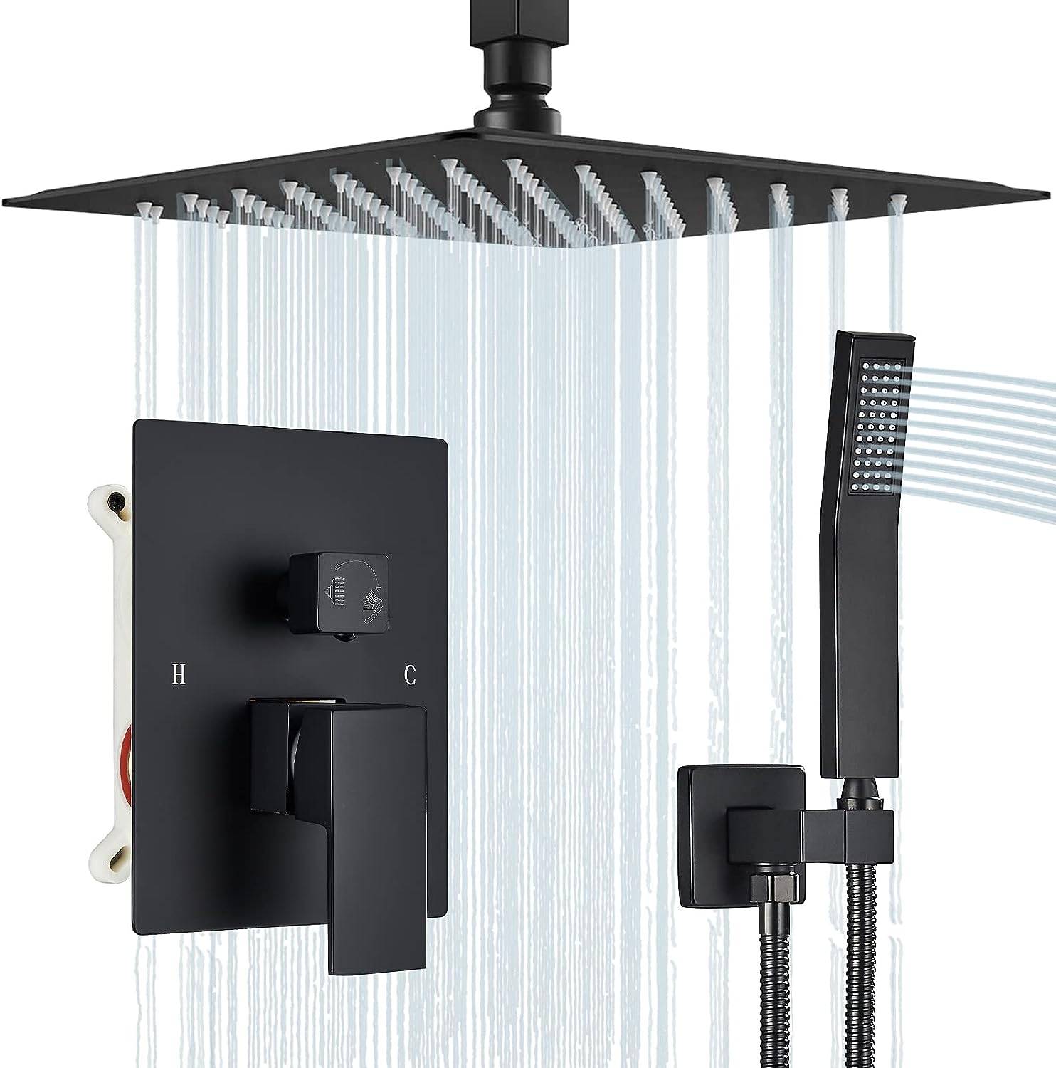 Matte Black Shower System with Handheld - photo 4