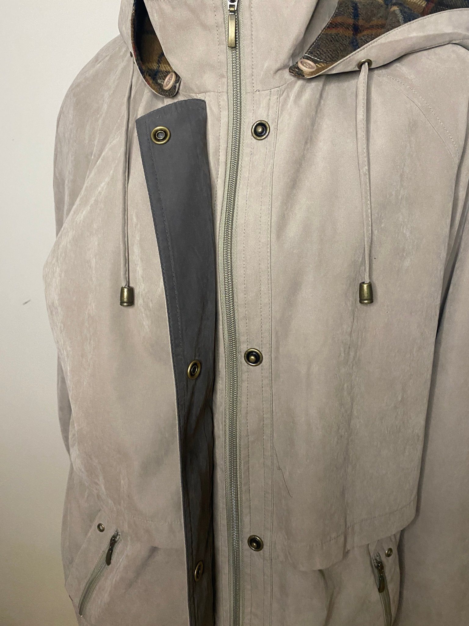 Liz Claiborne Soft Shell Lined Hooded Tan Women’s Coat Large - photo 2