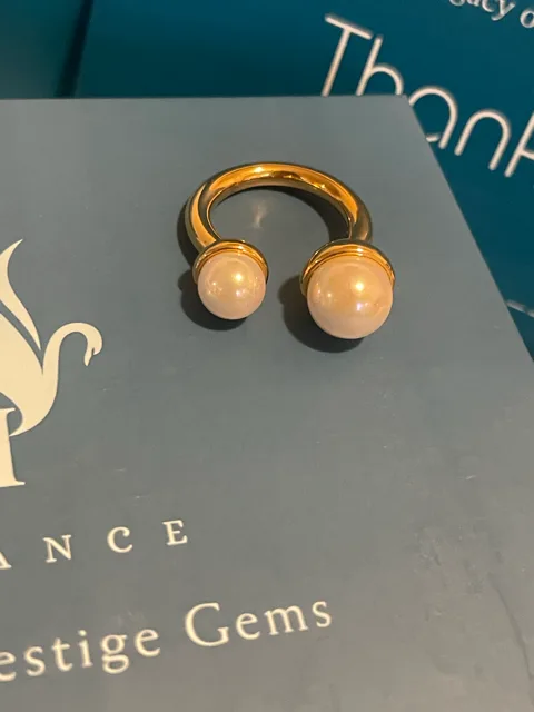 Twin Pearl Arc Ring Adjustable image indicator(2)