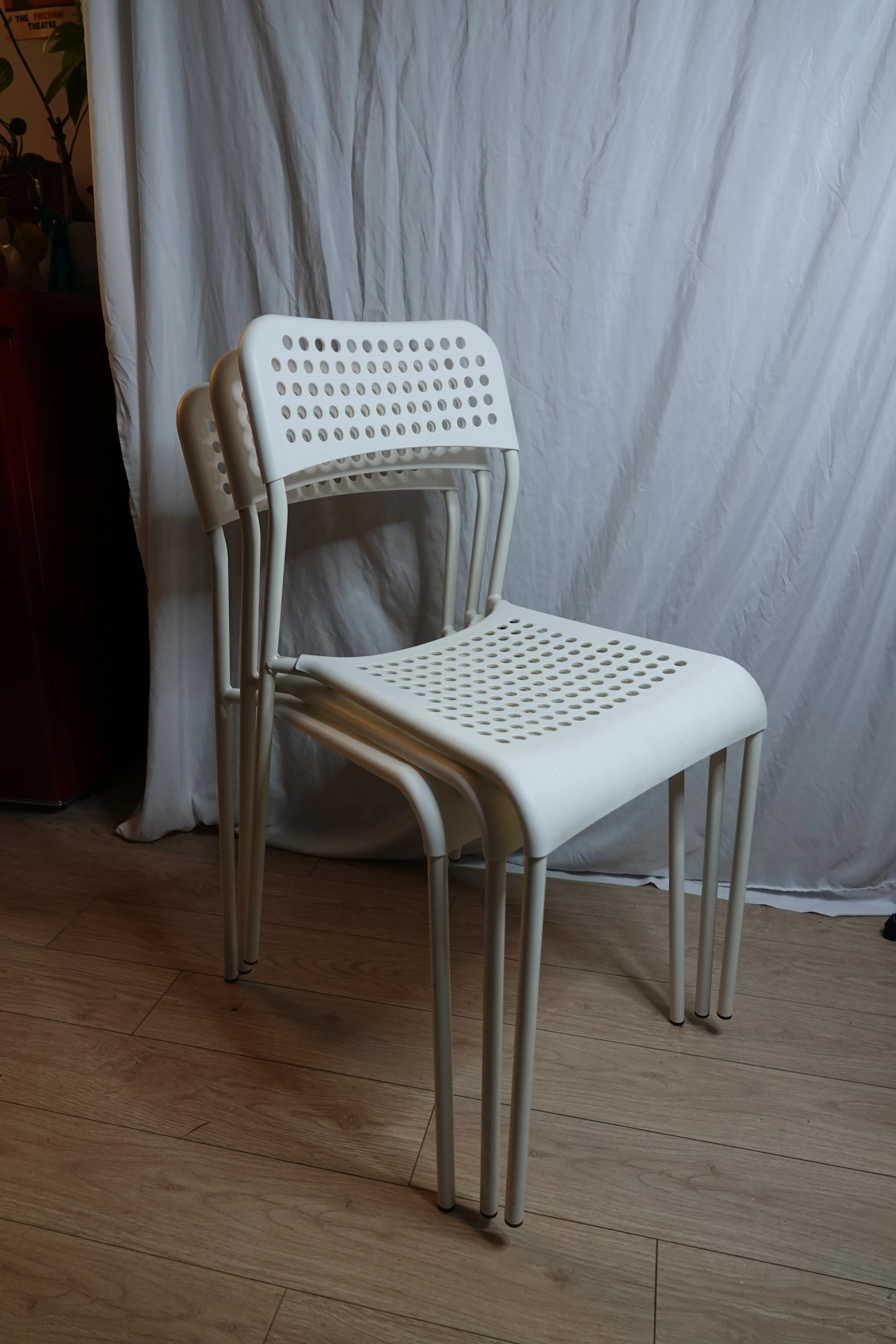 IKEA ADDE Chairs, White (Stackable) – Set of 2