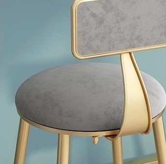 Velvet Cushioned Bar Stools with Gold Legs – a set of 2 - photo 3