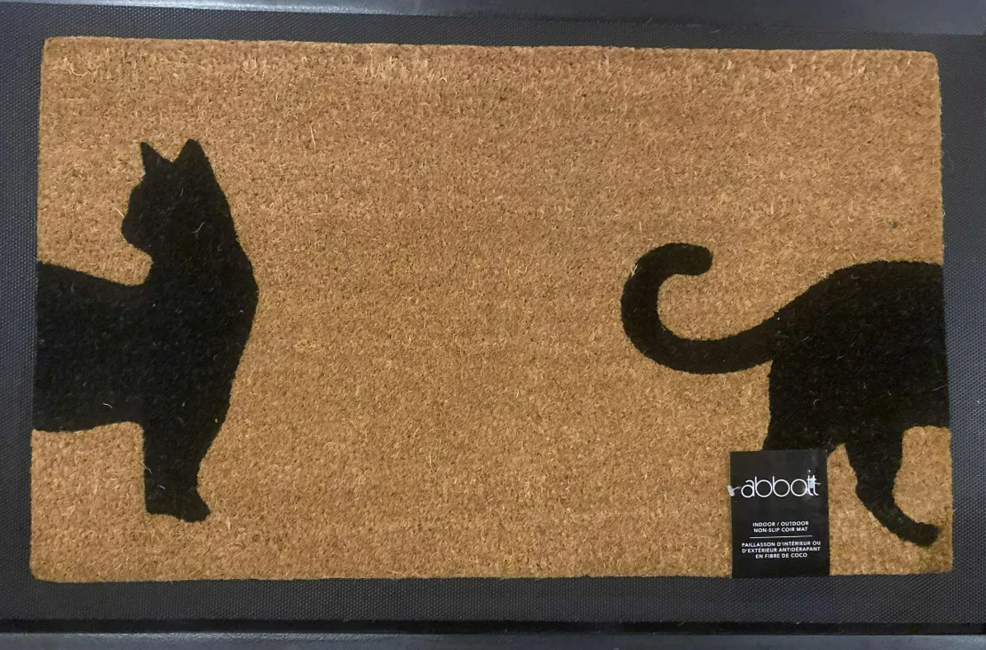 Abbott Black Cat Silhouette Doormat – Brand New thumbnail