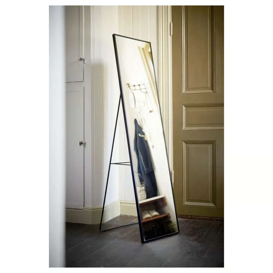 Floor Mirror with hooks for bags for extra storage thumbnail