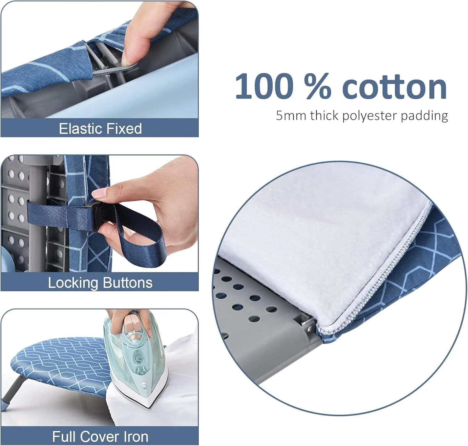 Foldable Tabletop Ironing Board – Deep Blue image indicator(4)