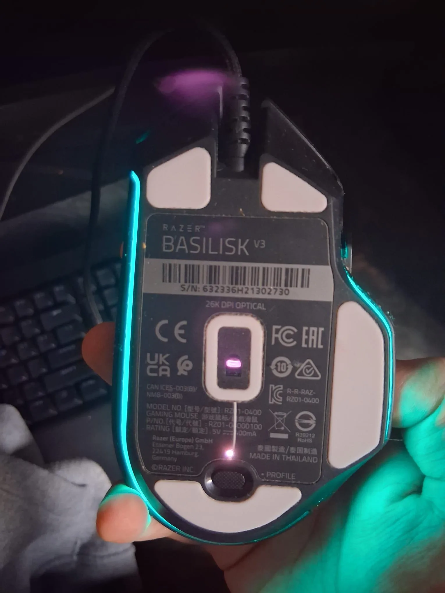 Razer Basilisk v3 series Gaming Mouse – like new, matte black image indicator(5)