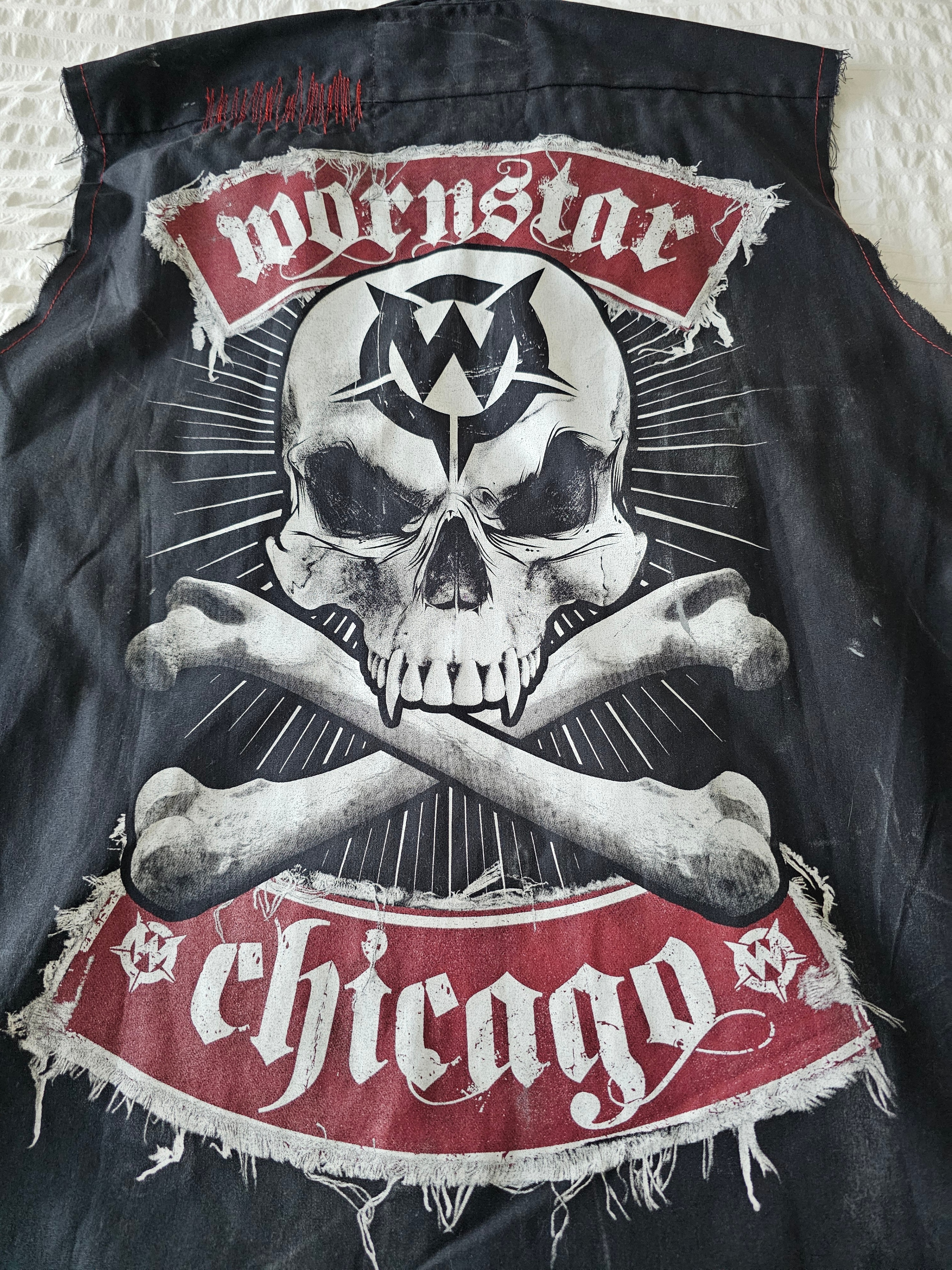 "WORNSTAR"-CHICAGO SKULL-Sleeveless Work Shirt - photo 5