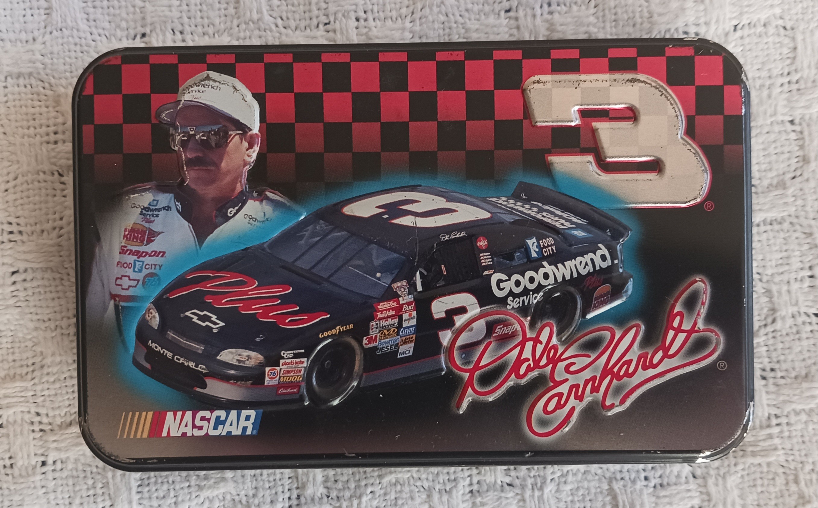 Dale Earnhardt 1998 Dual Playing Cards NASCAR 3 In Tin Box-New