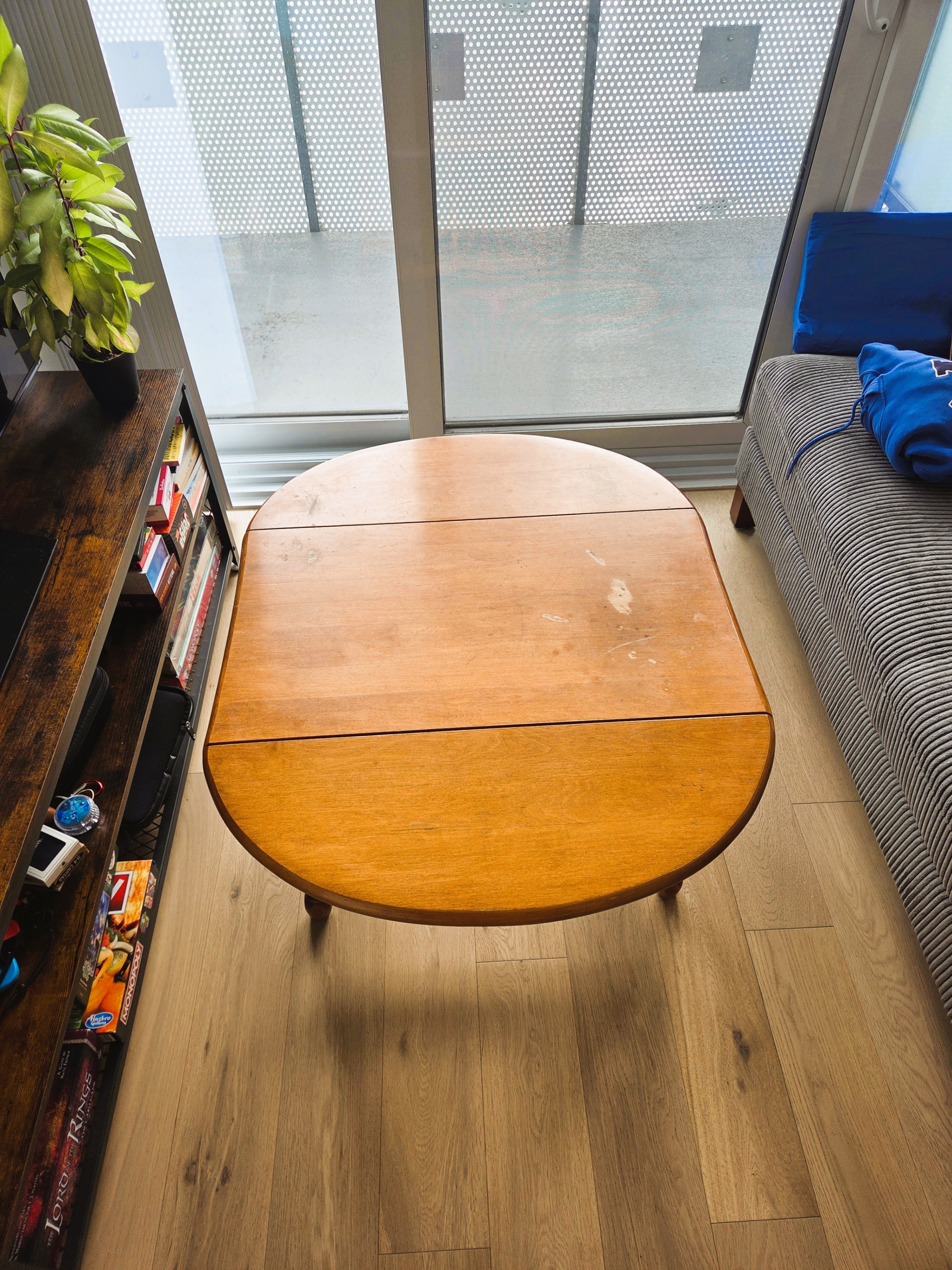 Antique folding wooden side table