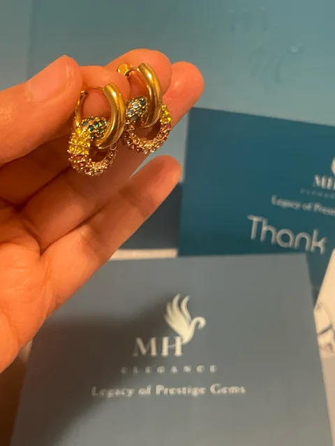 14k Gold Plated Luxe Zircon Hoops