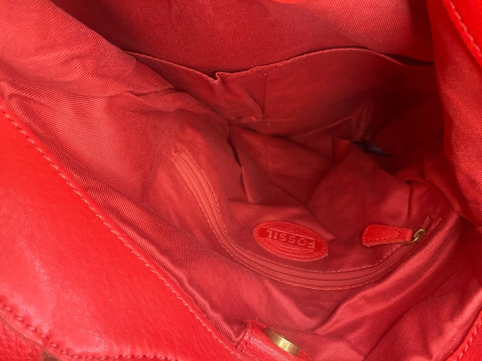 Fossil Erin Crossbody Convertible Red Leather Purse image indicator(6)