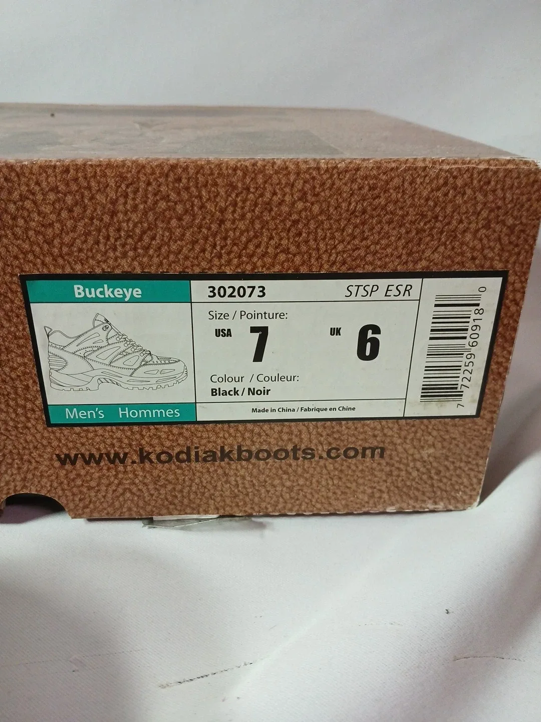 Kodiak Boots Men's Size 7 - Steel Toe, Suede Leather Boots Black image indicator(7)