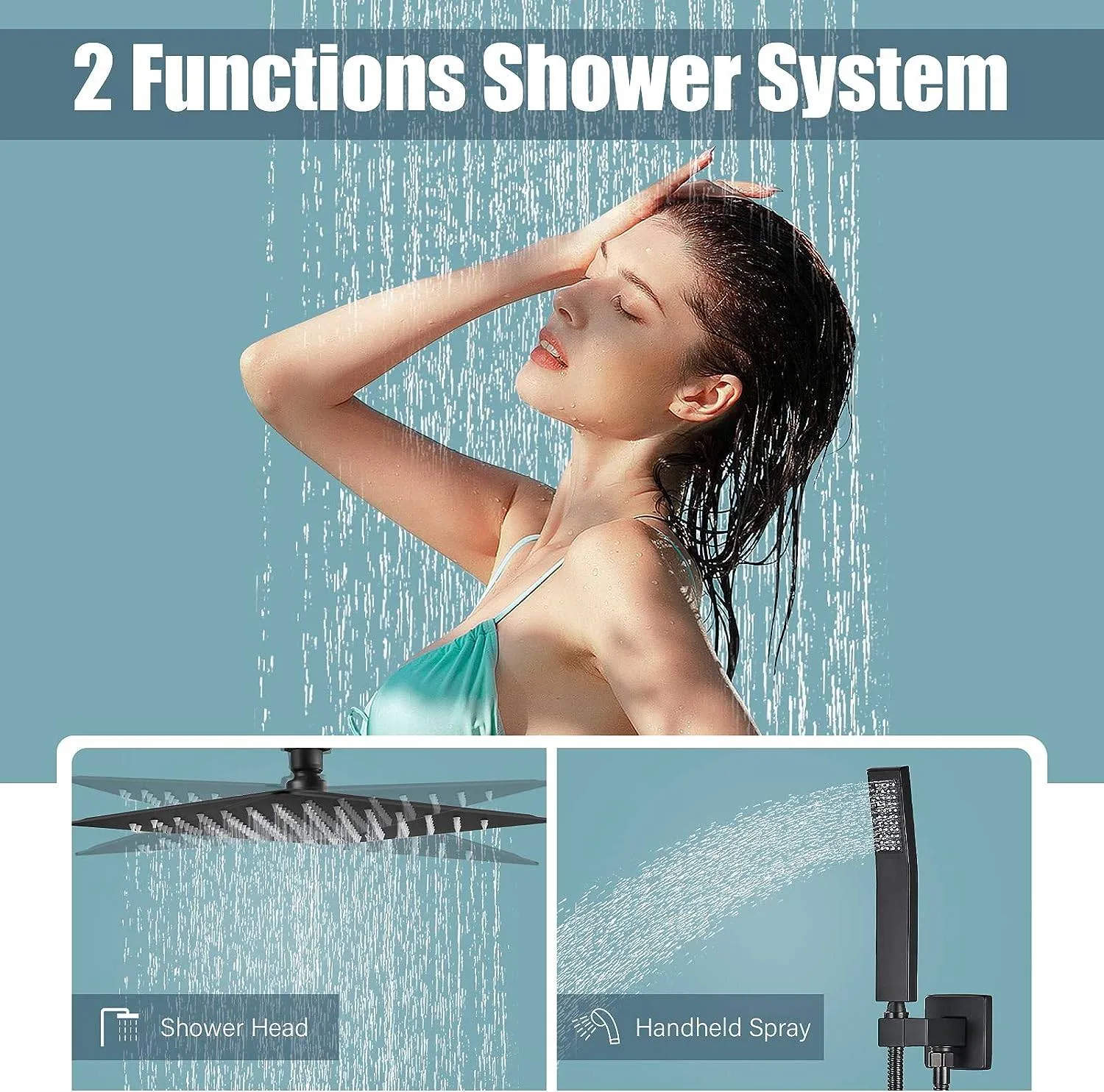 Matte Black Shower System with Handheld image indicator(6)