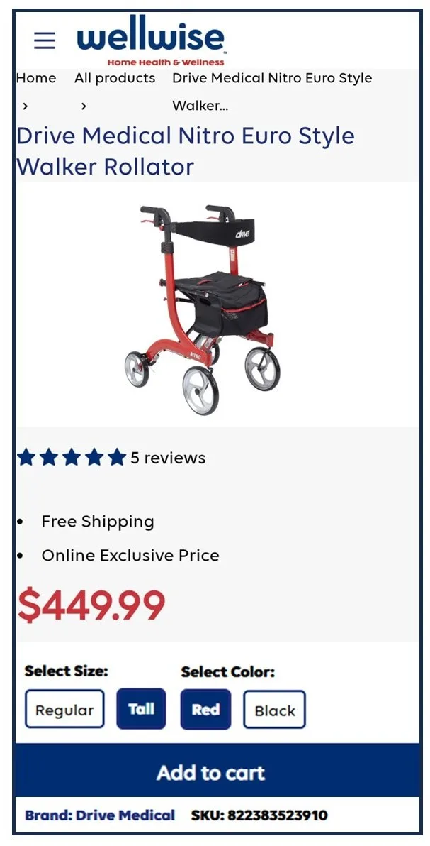 Walker Rollator-Drive Medical Nitro - BRAND NEW- 50% OFF RETAIL image indicator(3)