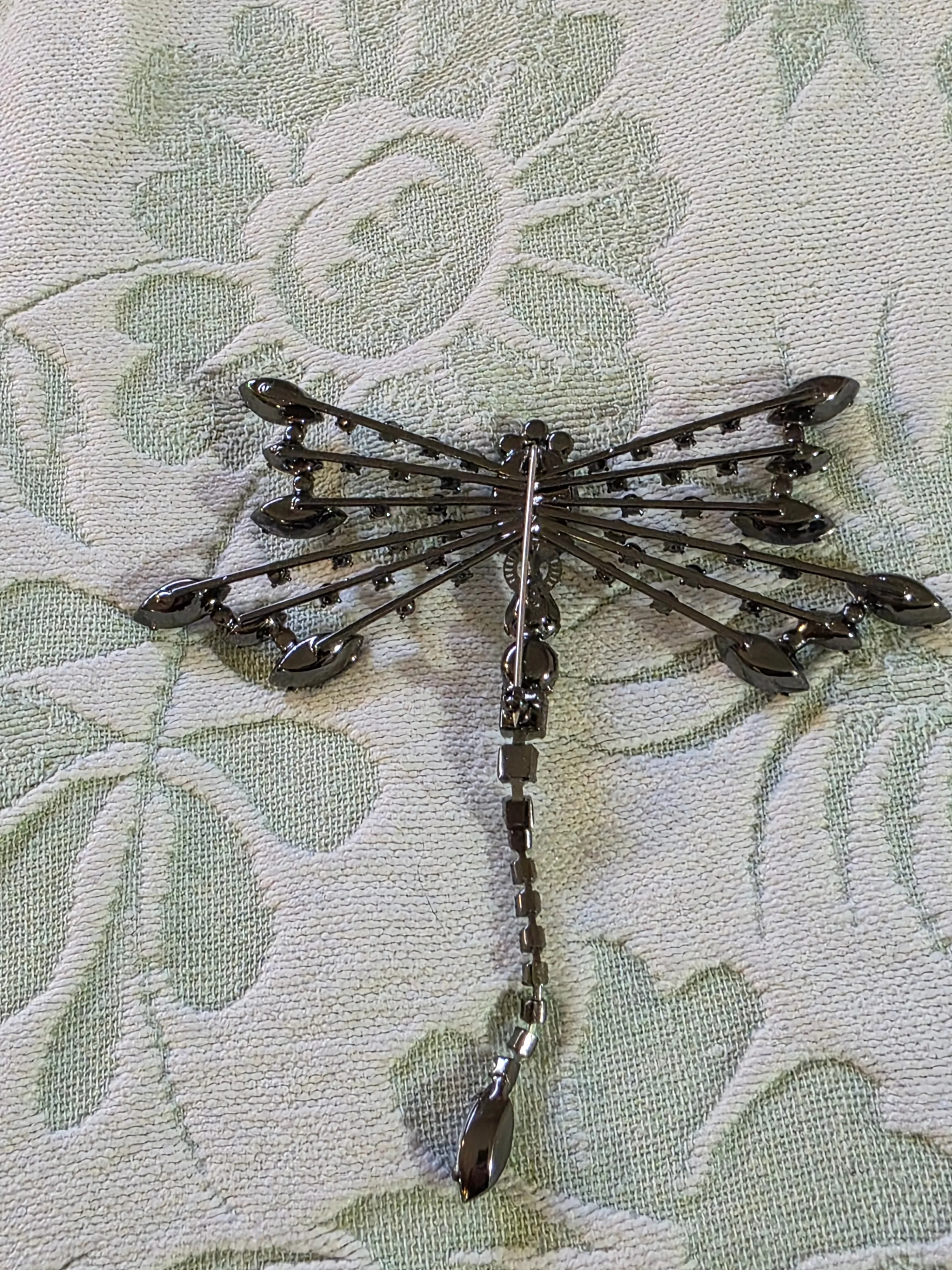 Dragonfly Brooch with Blue and Green Stones image indicator(3)