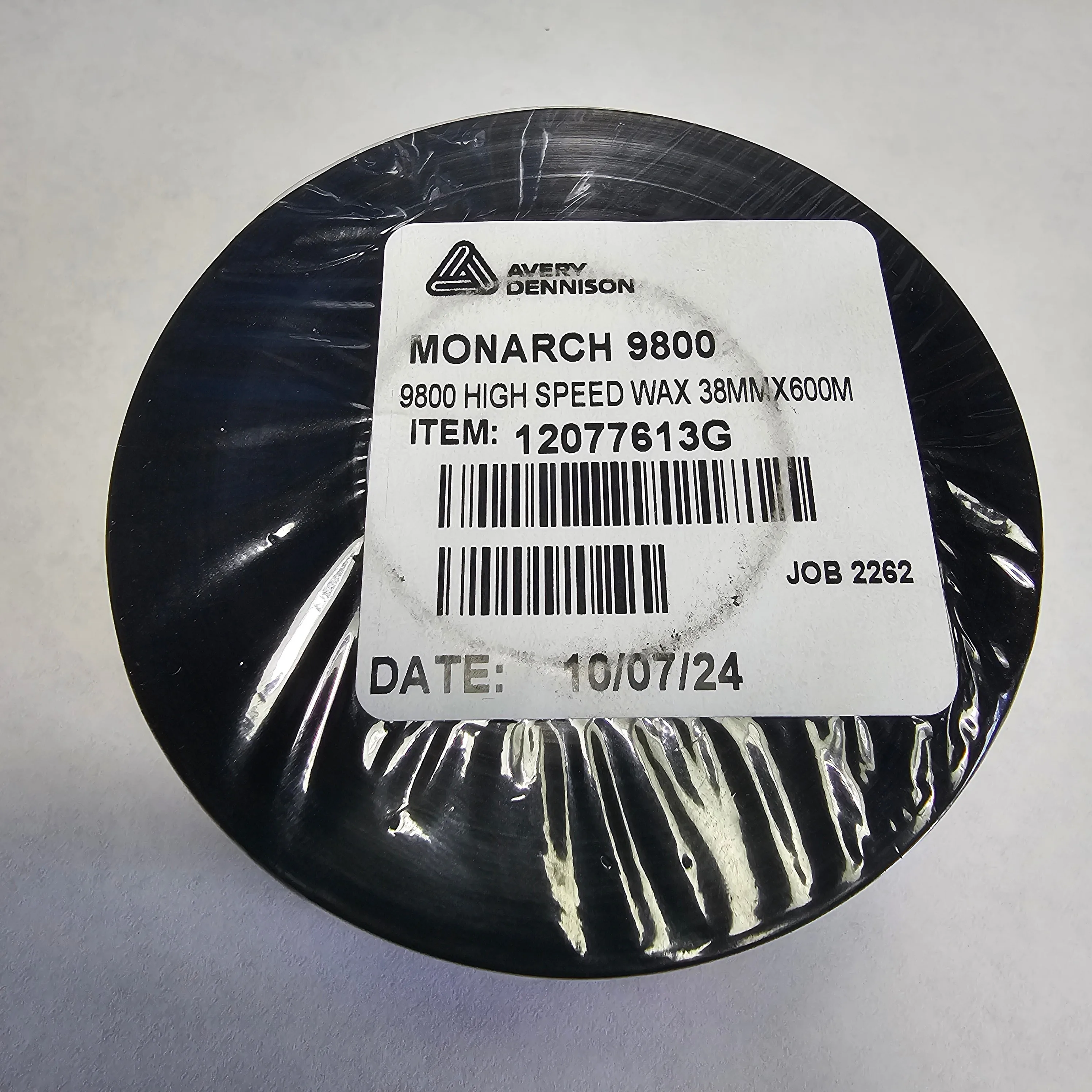Avery Dennison Monarch 9800 High Speed Wax, Black, 38mm x 600m