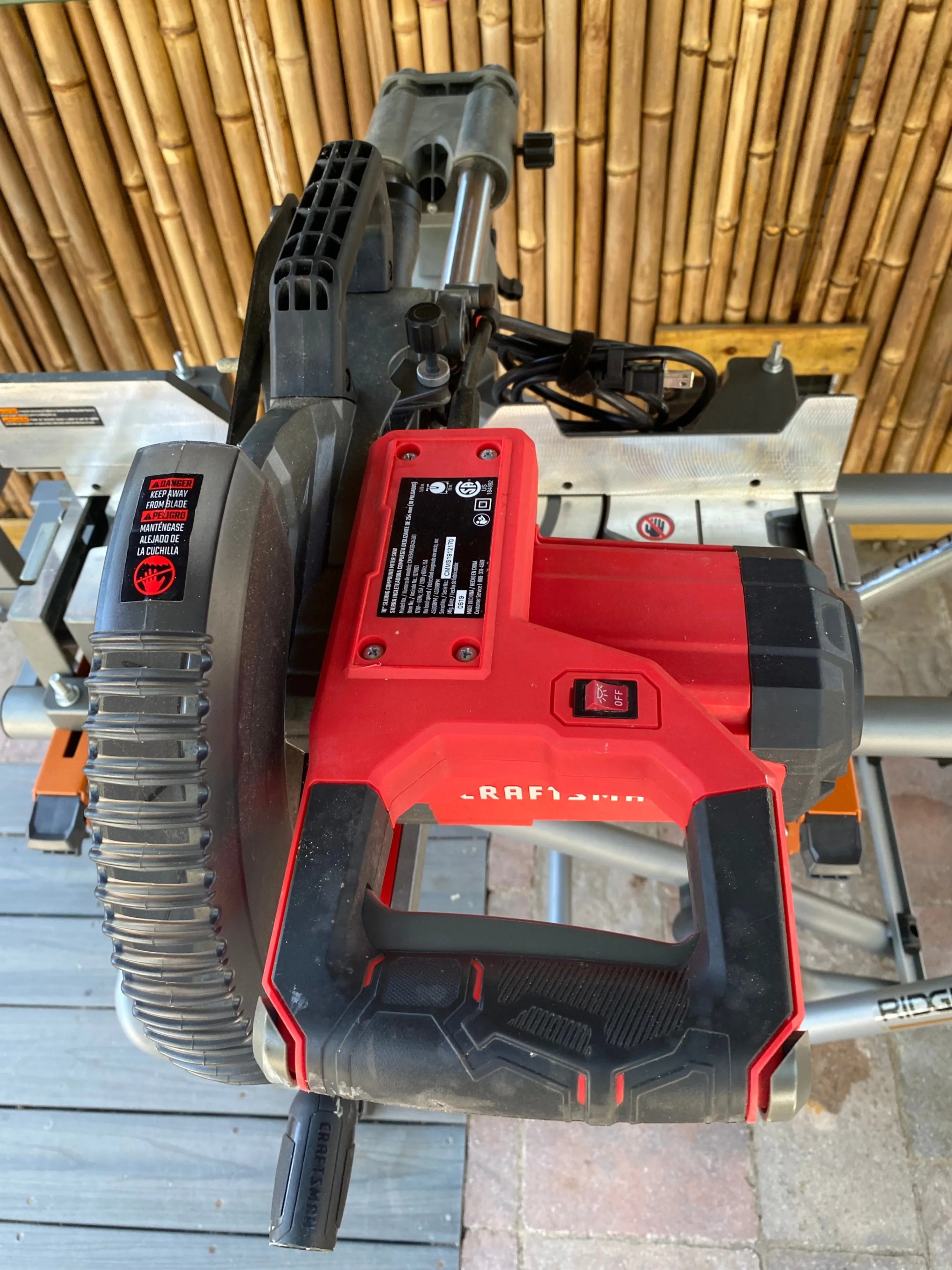 Craftsman 10" Sliding Miter Saw on Rigid Foldable Rolling Table image indicator(3)