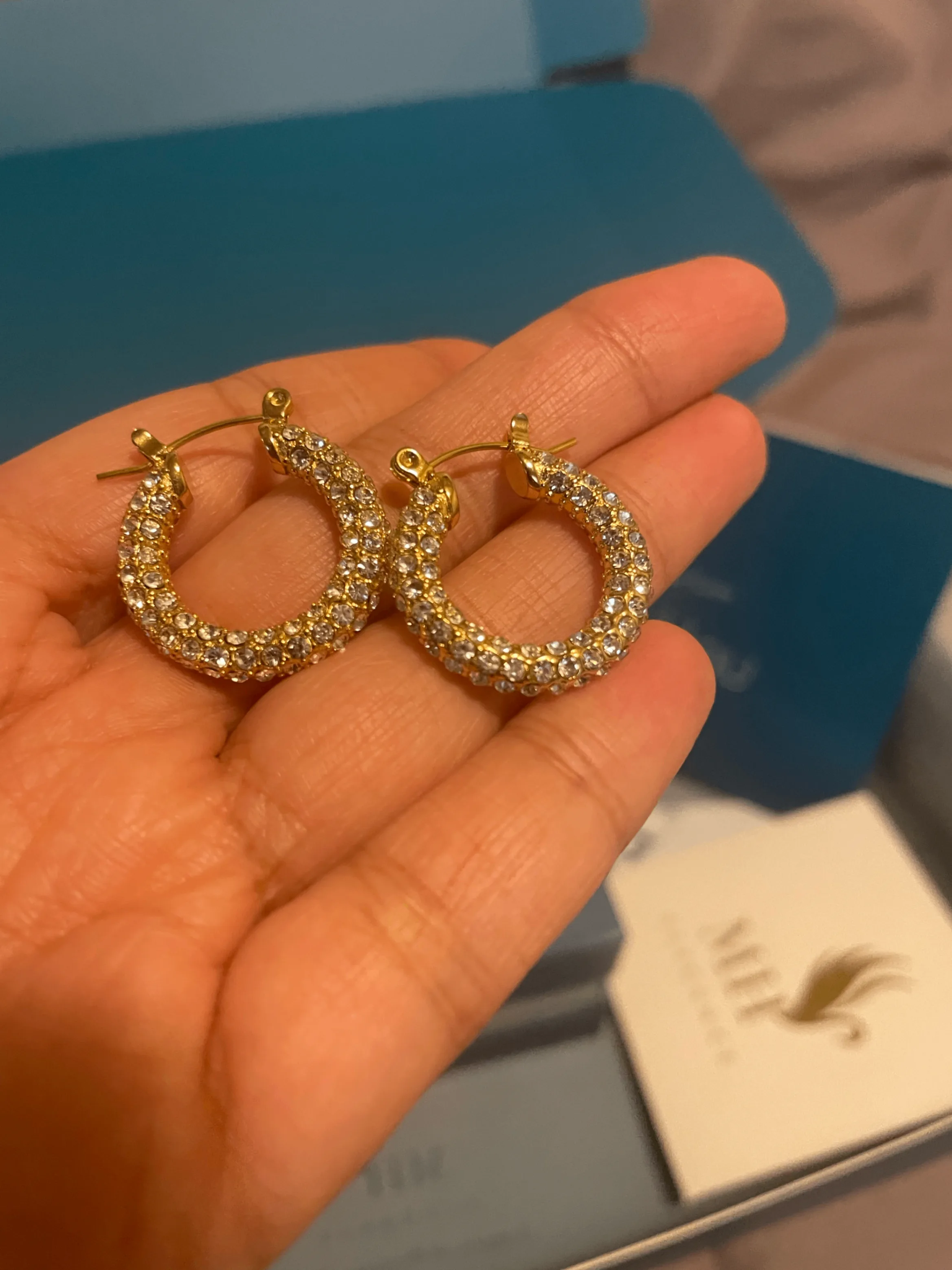 14k Gold Plated Huggie Hoop Earrings image indicator(3)