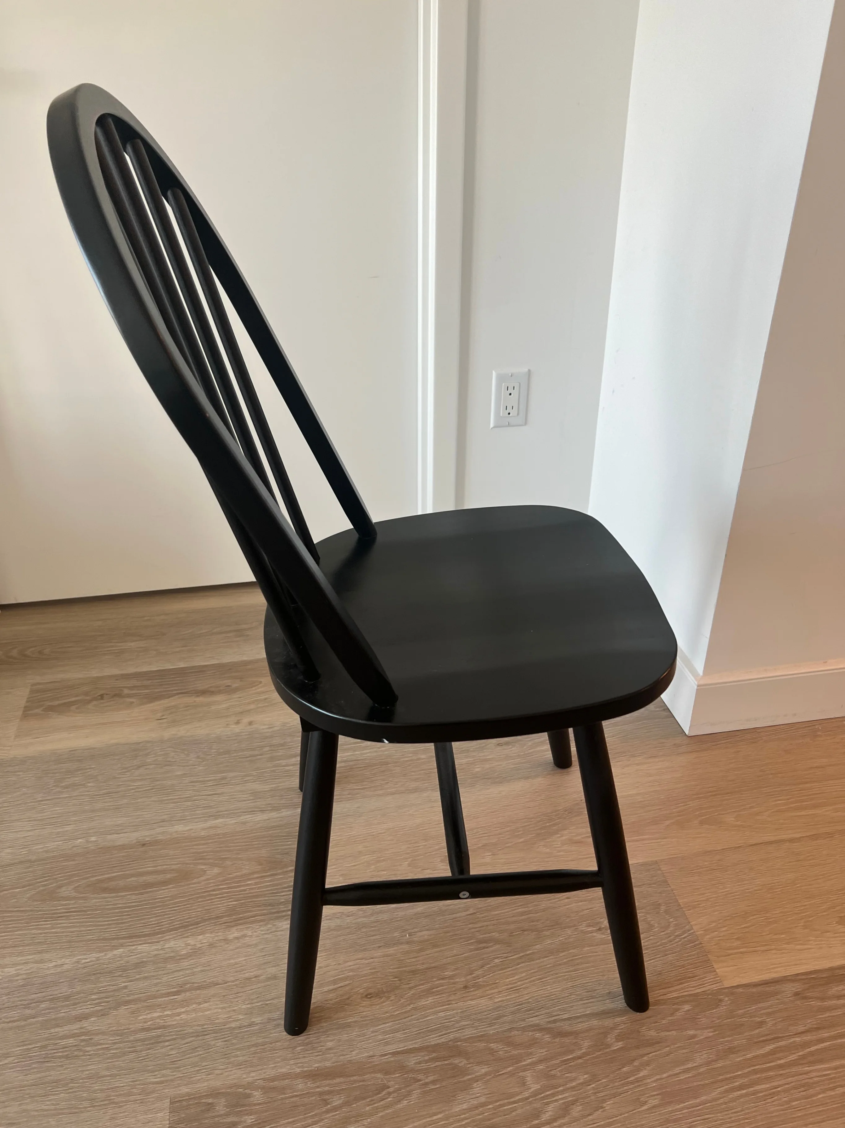 Solid Acacia Wood Chair, Black thumbnail