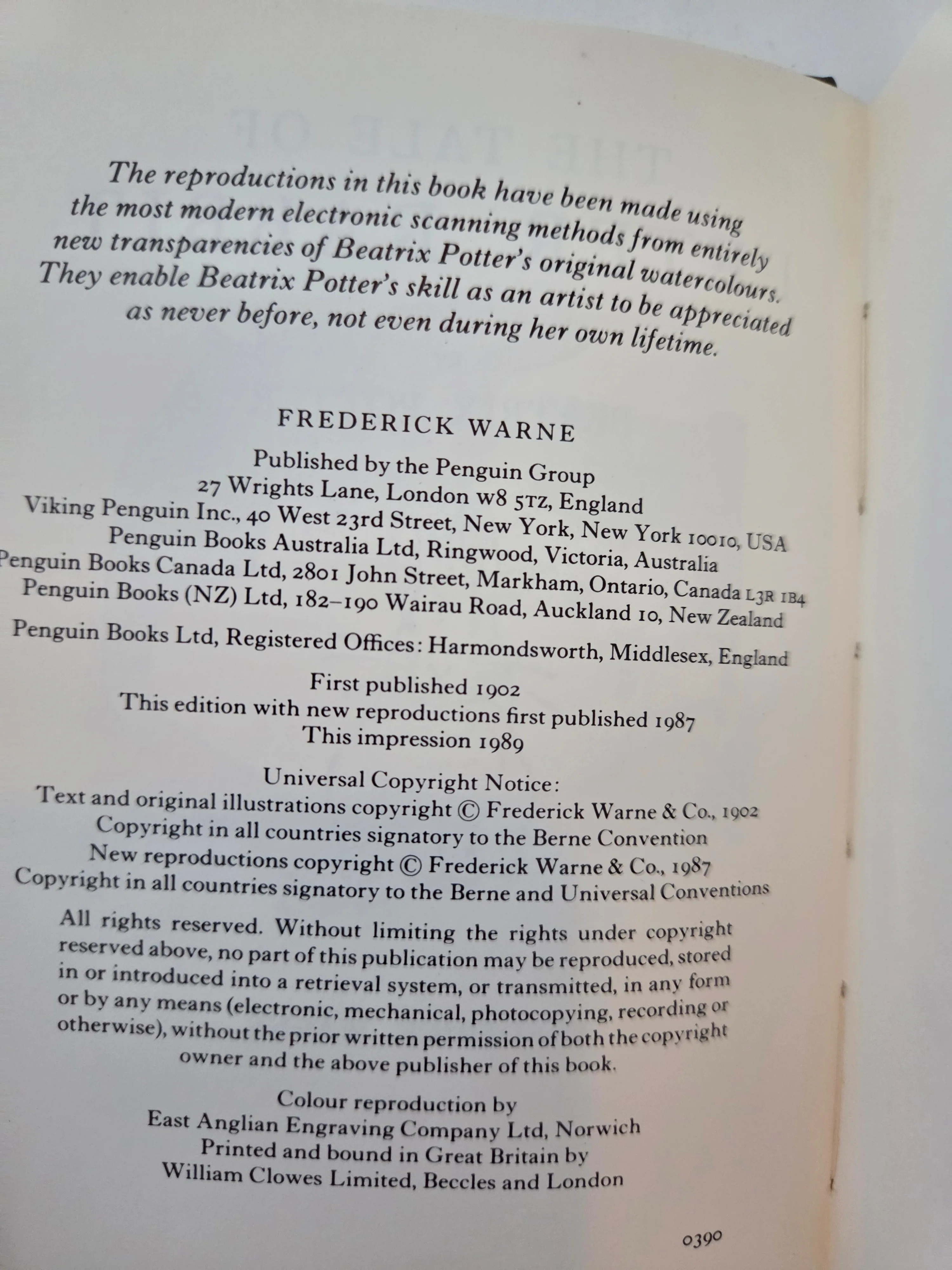 Peter Rabbit by Beatrix Potter, 1989 HC w/ DJ image indicator(6)